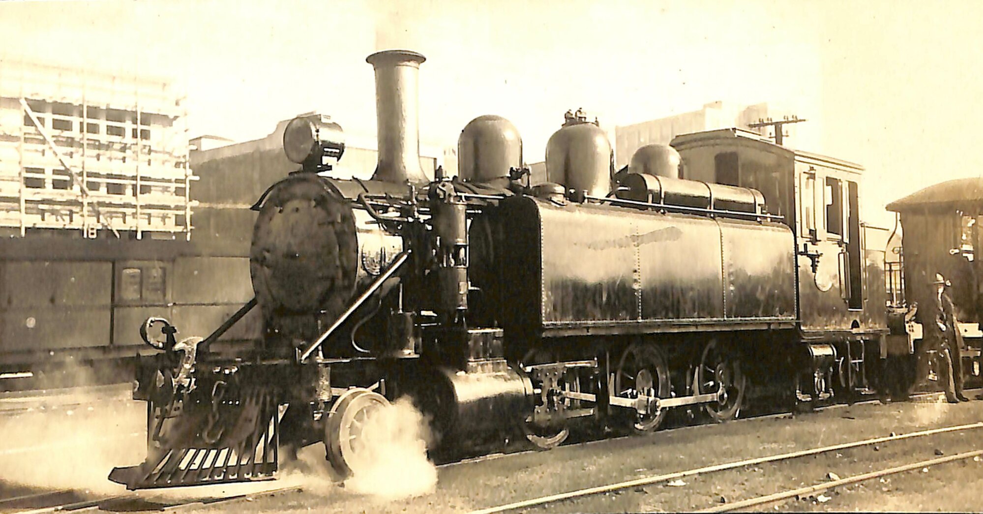 New Zealand Railways locomotive, Wb 2-6-2 T class; number illegible