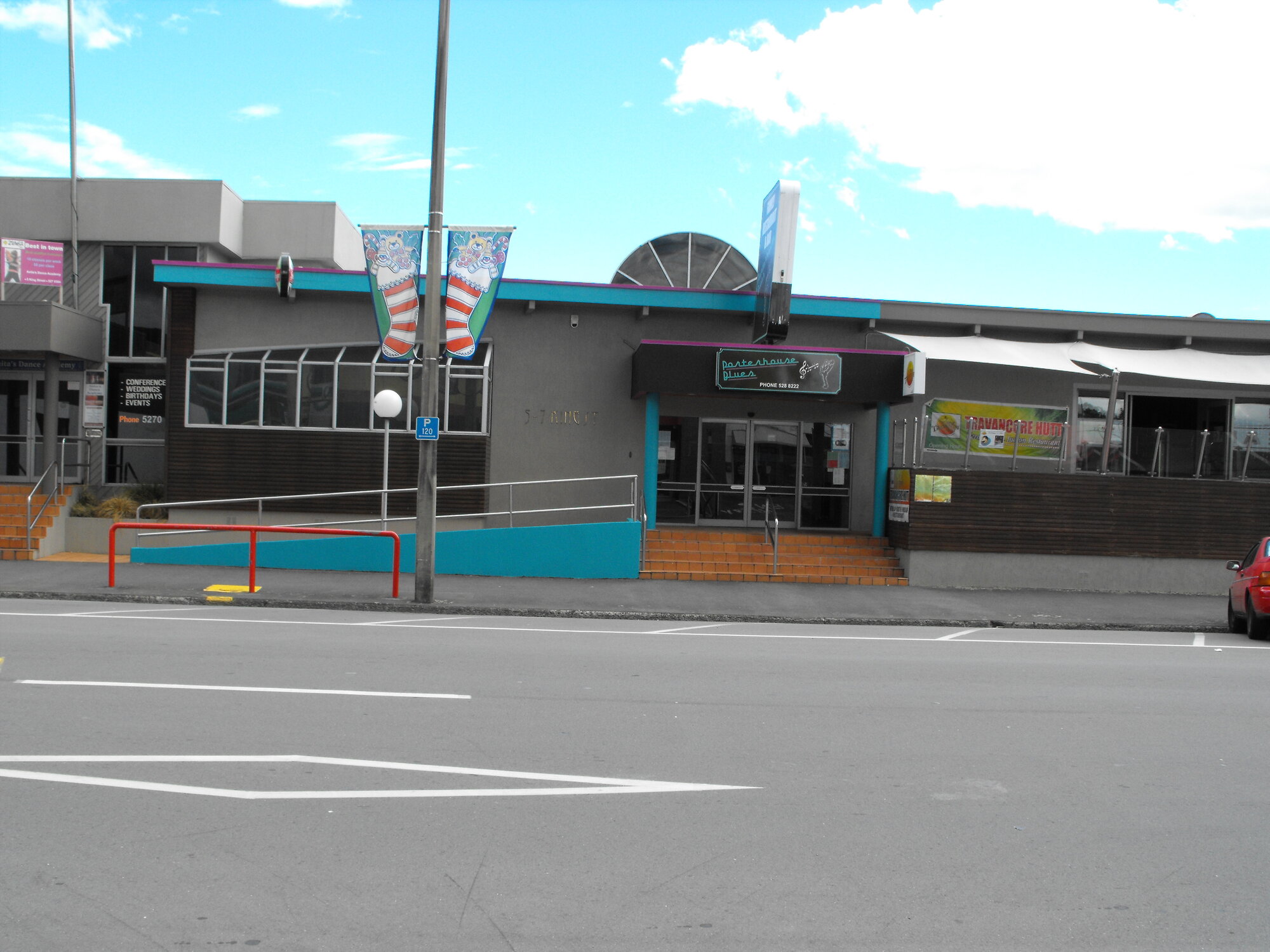 King Street, west side; No.  7A and 7B; Porterhouse Blues restaurant and bar and Travancore Hutt