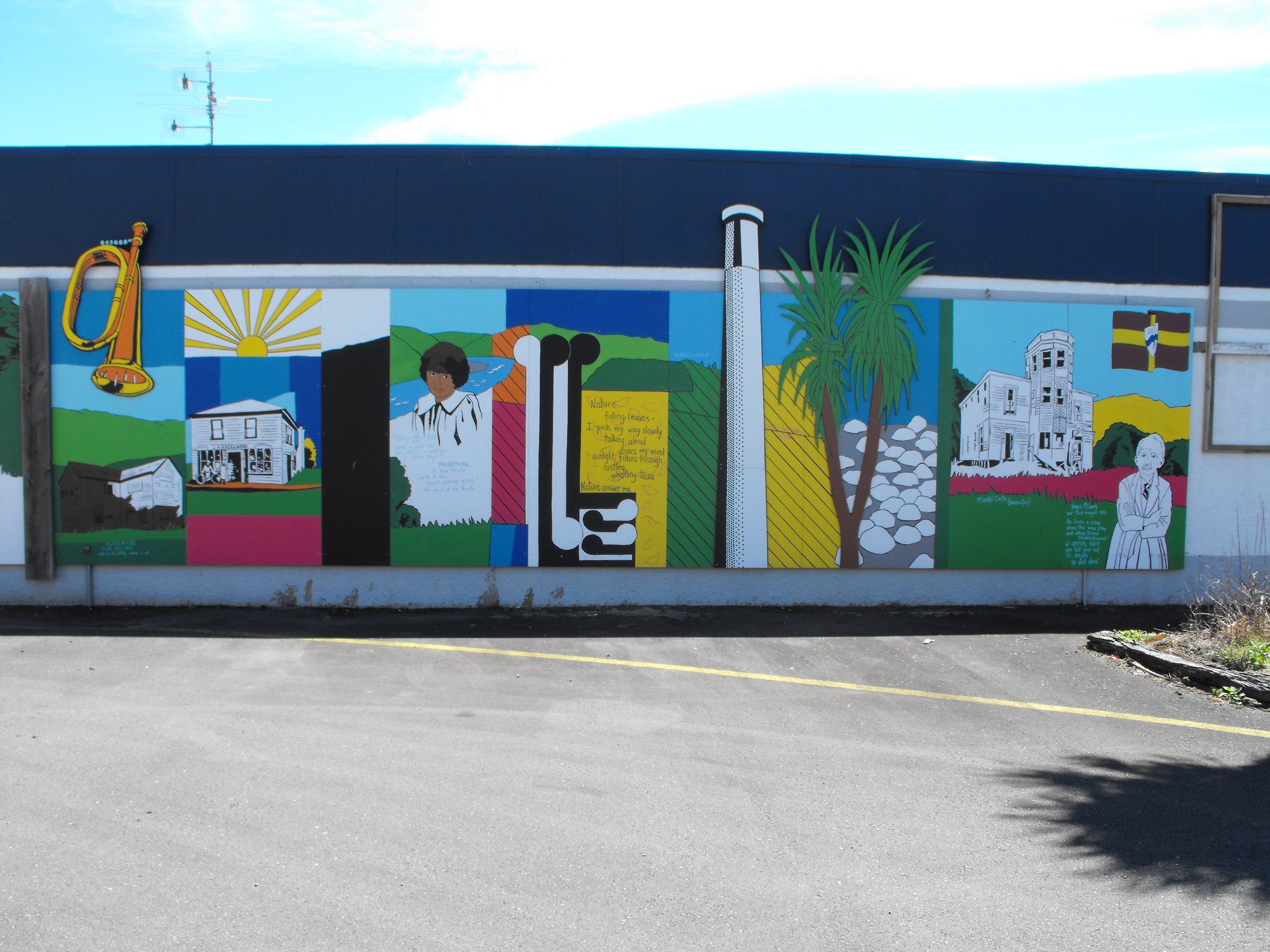 Main Street, south side; No.  48; murals on the east wall 2.