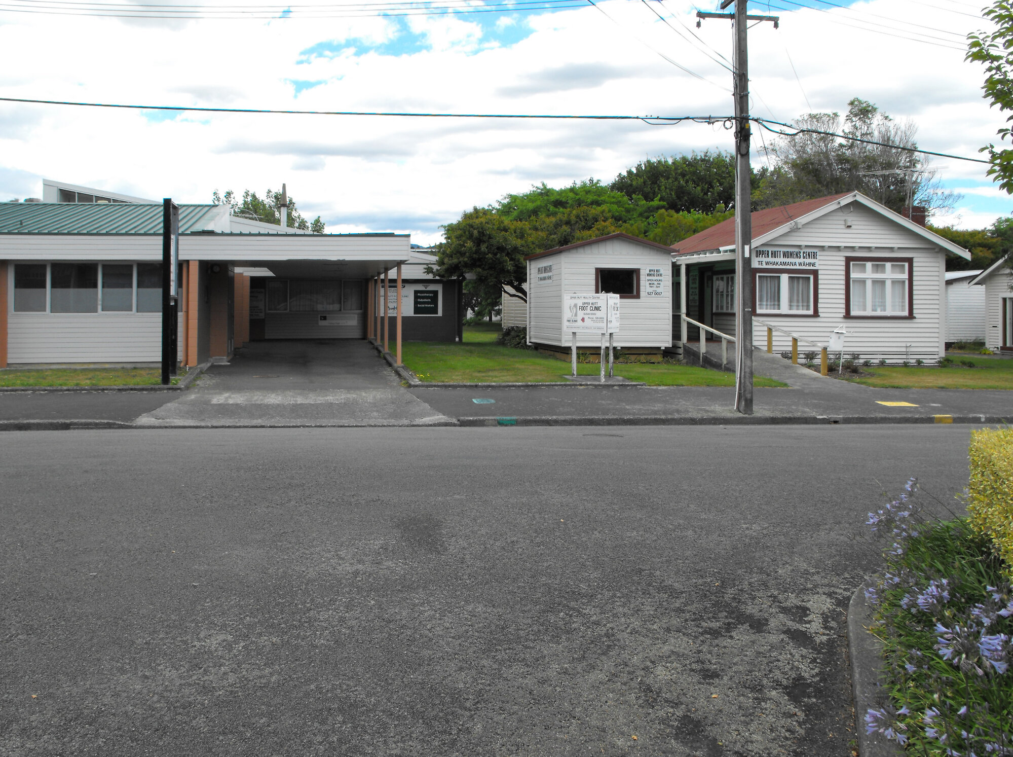Sinclair Street, south side; Upper Hutt Health Centre  3; Sinclair Street entrance and Women's Centre.