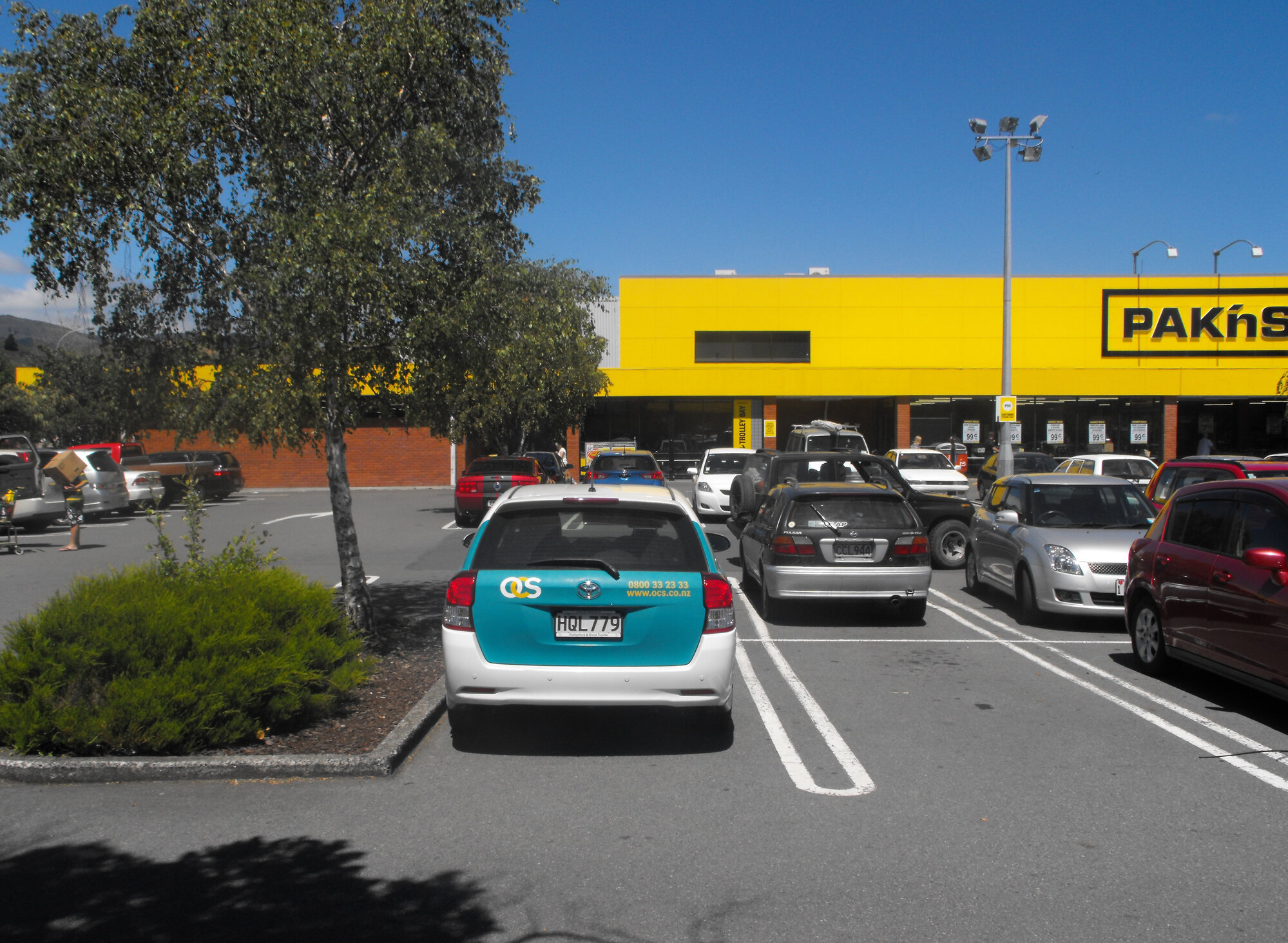Gibbons Street, east side; No. 14*;  Pak'n Save supermarket; northern end; eastern side, from car-park, 