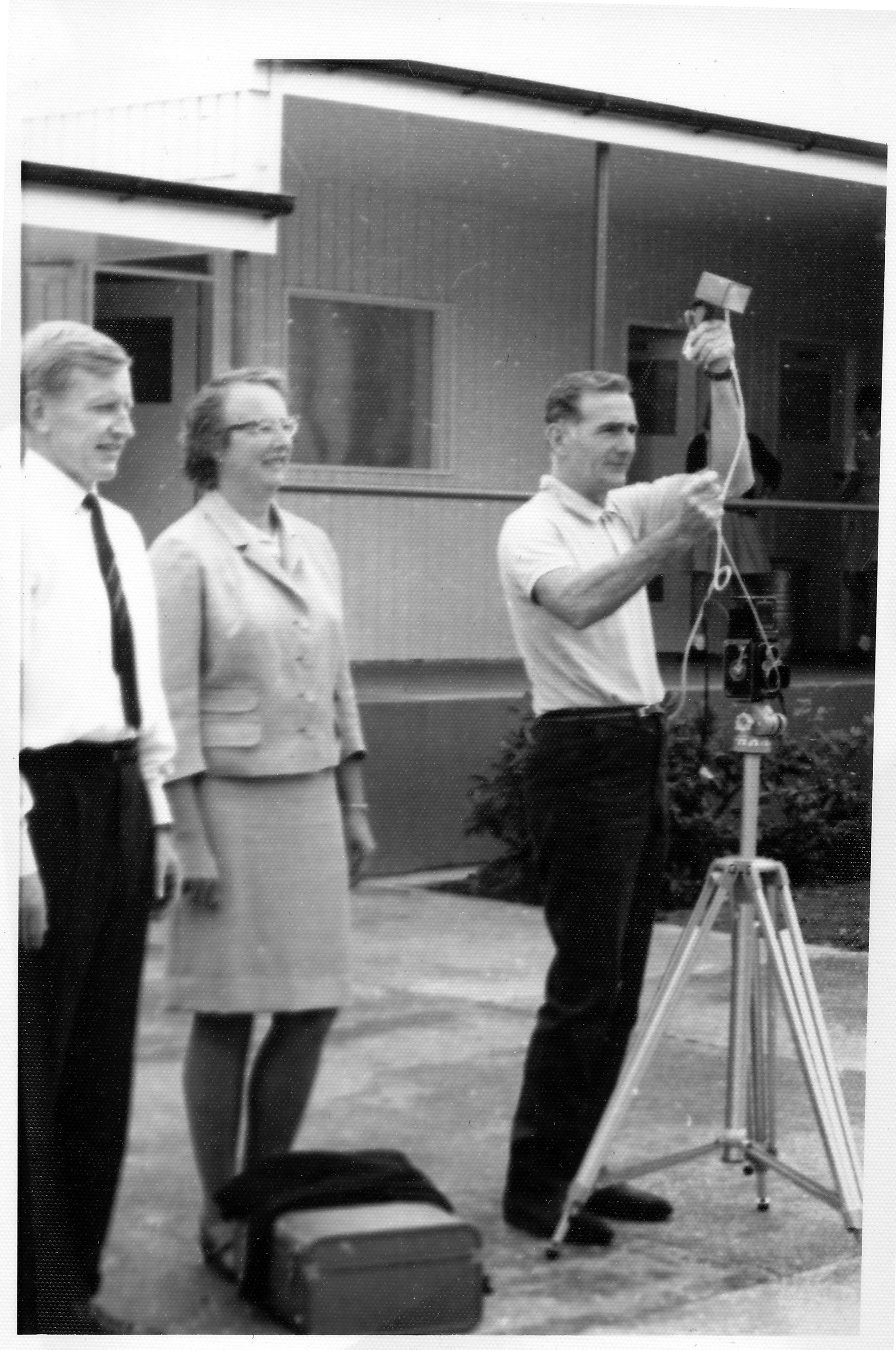 Revelle Jackson taking photos at Upper Hutt College c.1968