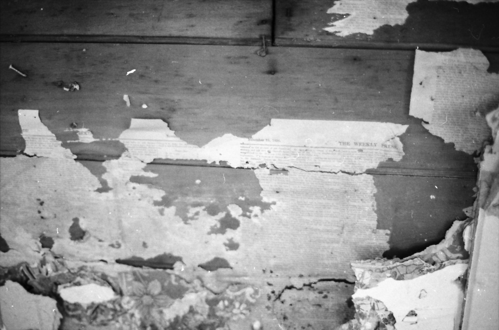 Pumpkin Cottage; detail of interior wall