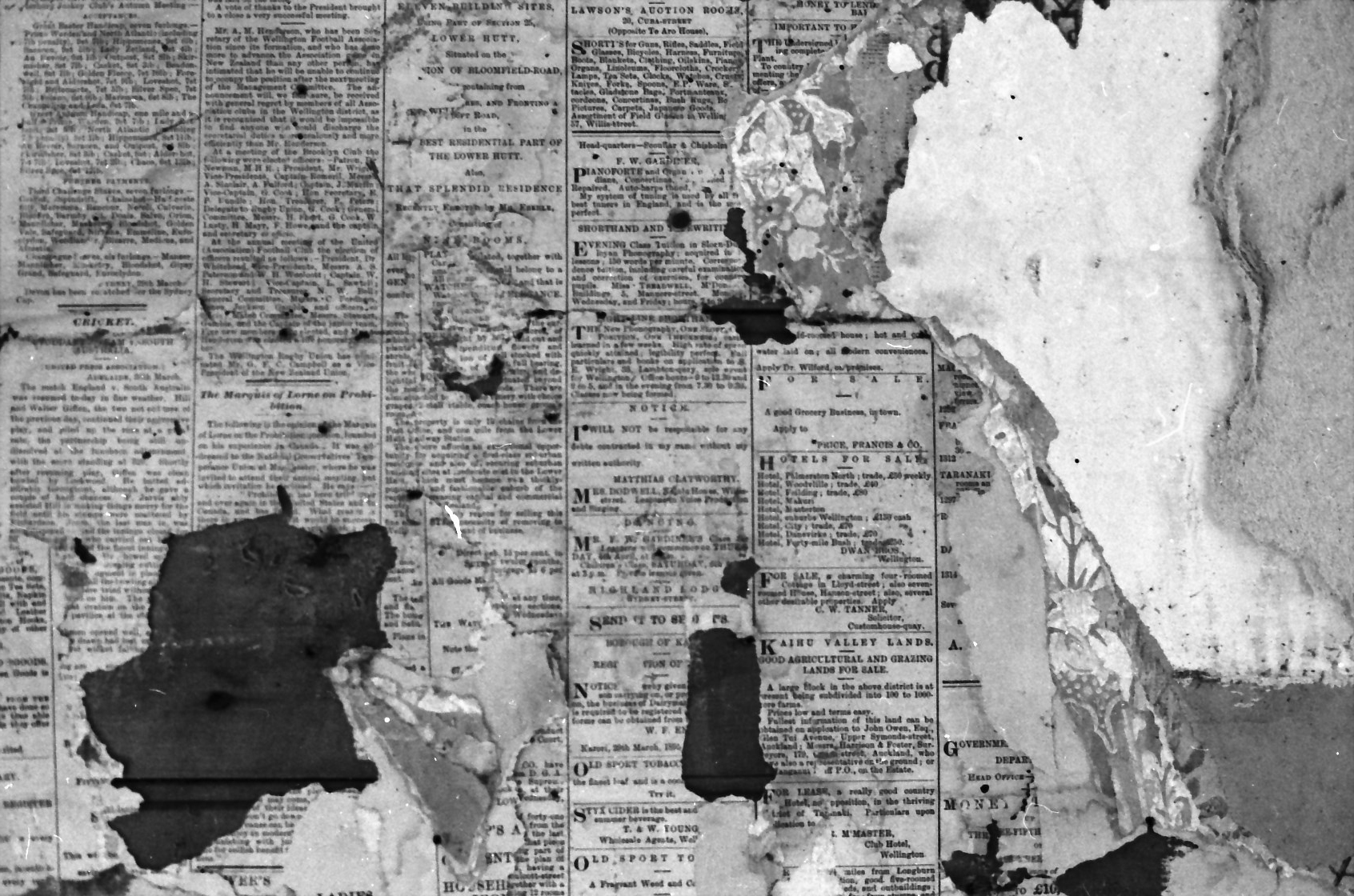 Pumpkin Cottage; detail of interior wall