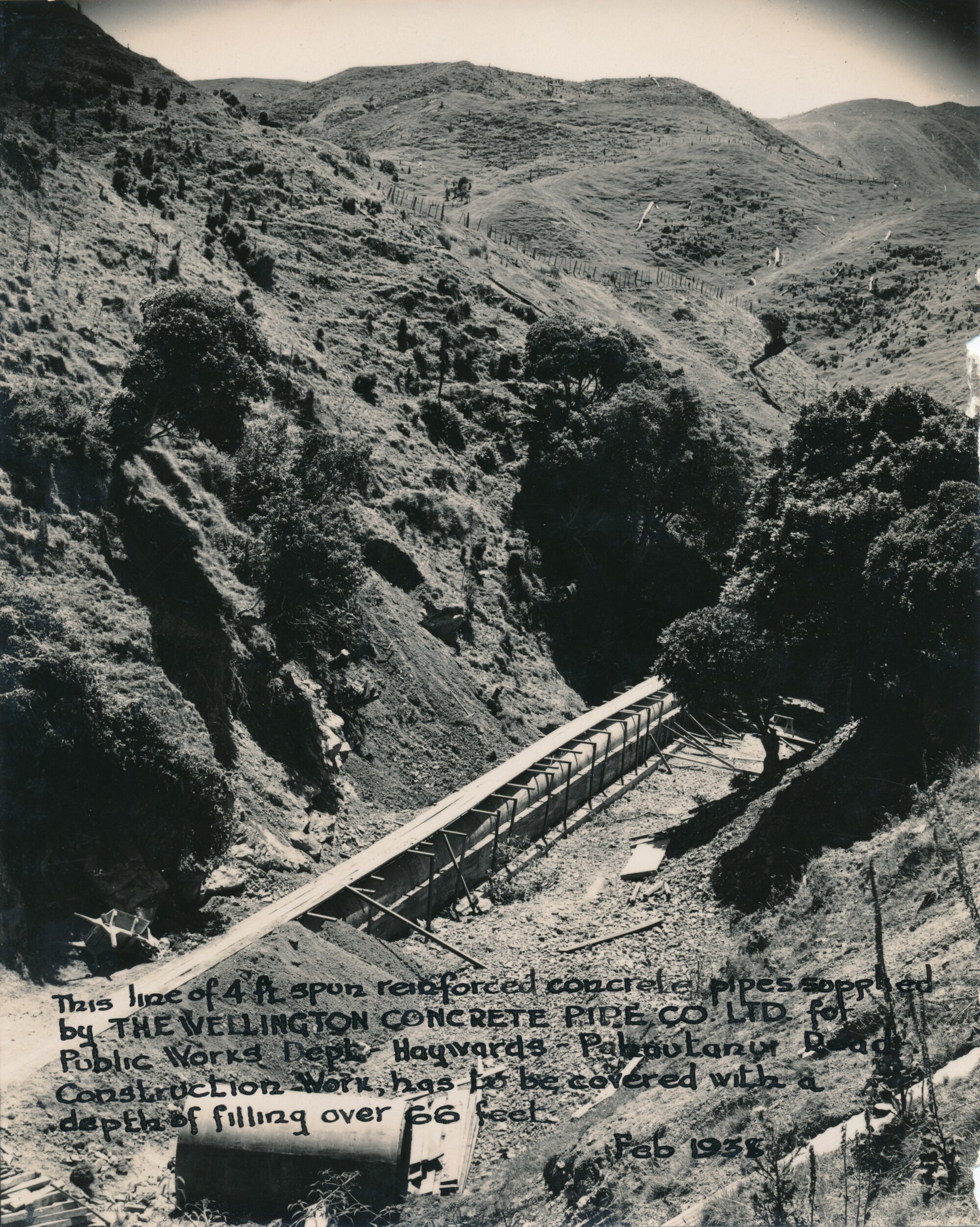 Haywards - Pauatahanui  Road; installation of 1.2-metre water pipes.