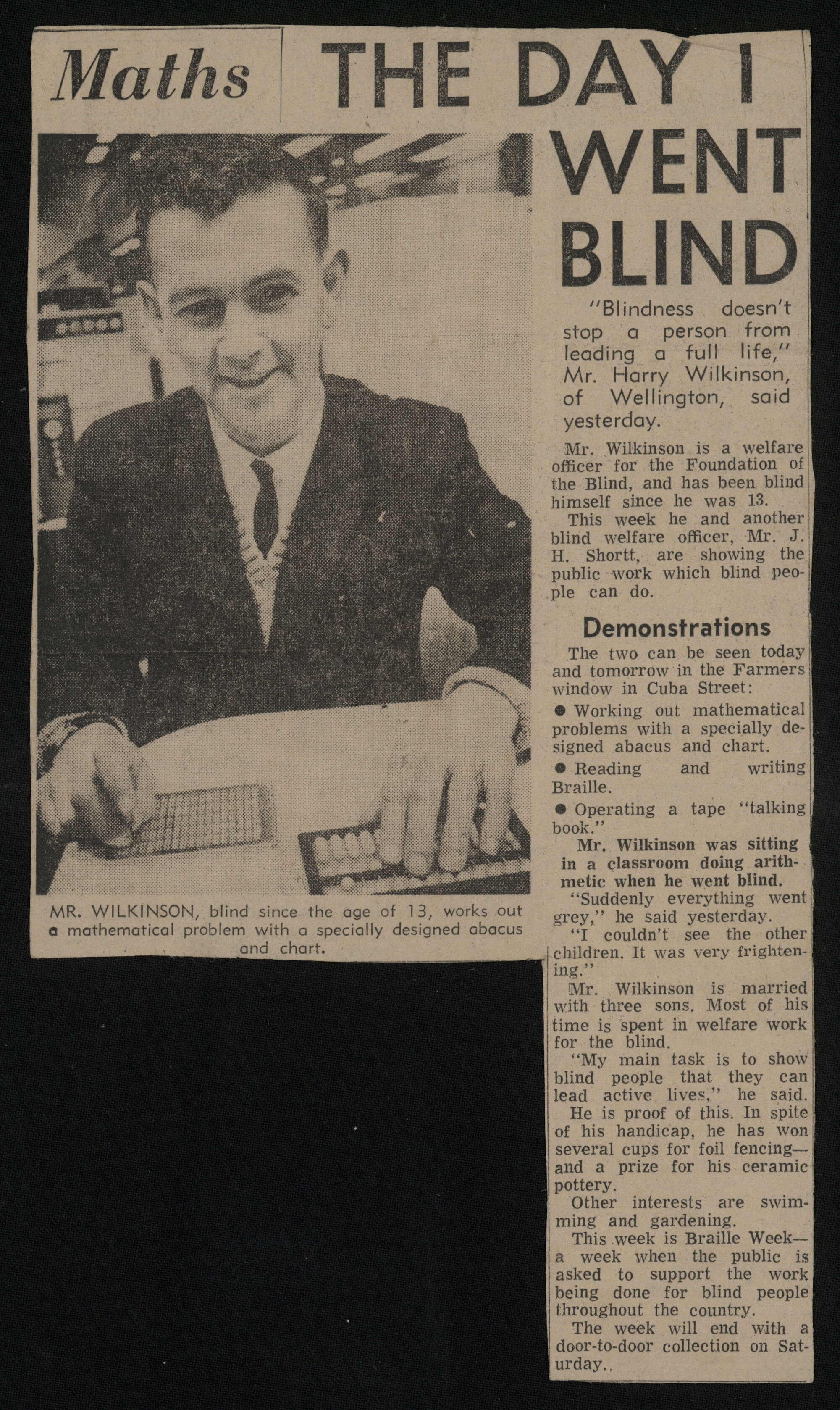 Braille Week newpaper clippings 1