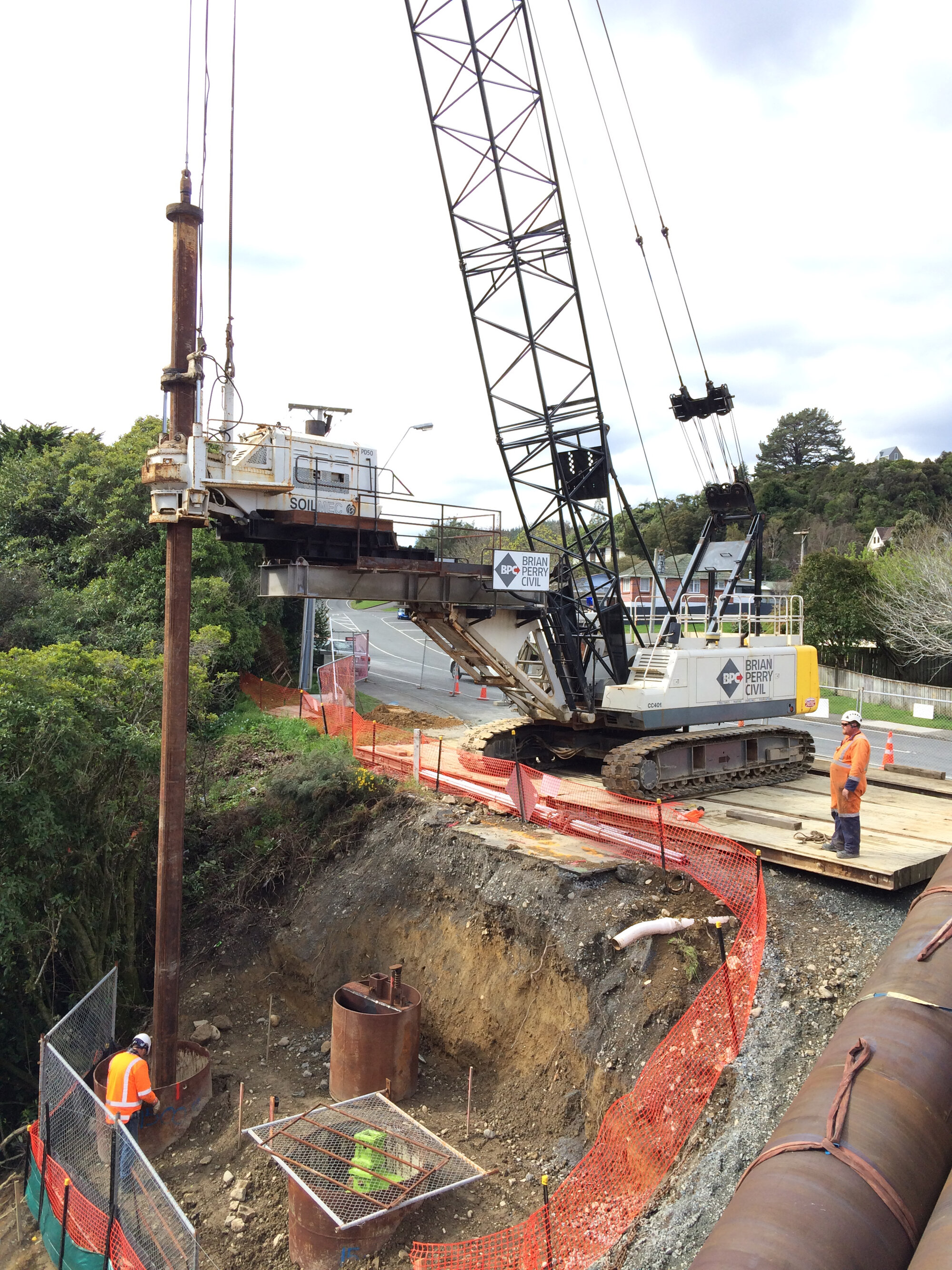 Akatarawa bridge 3 construction  3; new piles