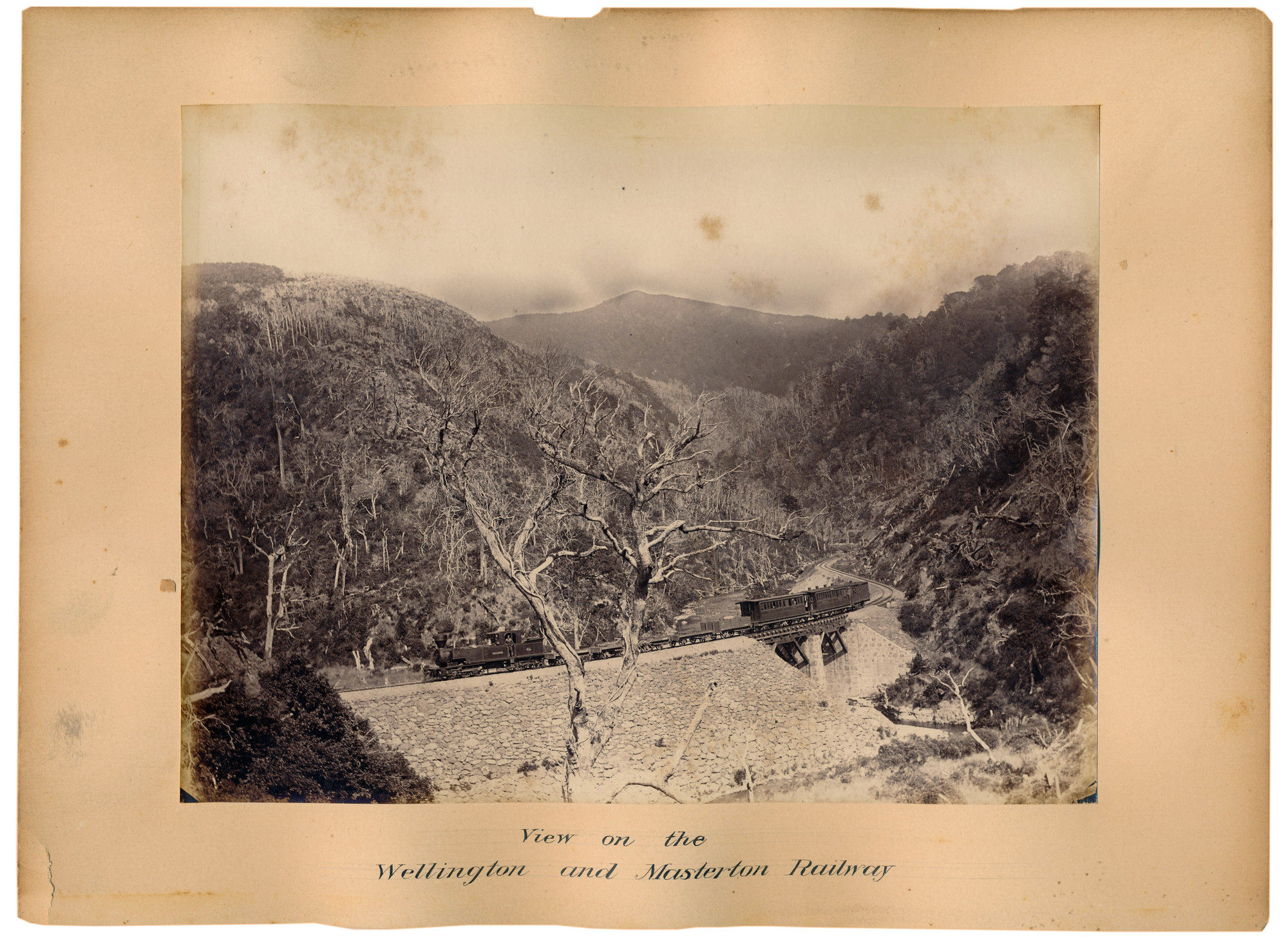 Wellington-Masterton Railway circa 1880; between Upper Hutt and Summit stations.