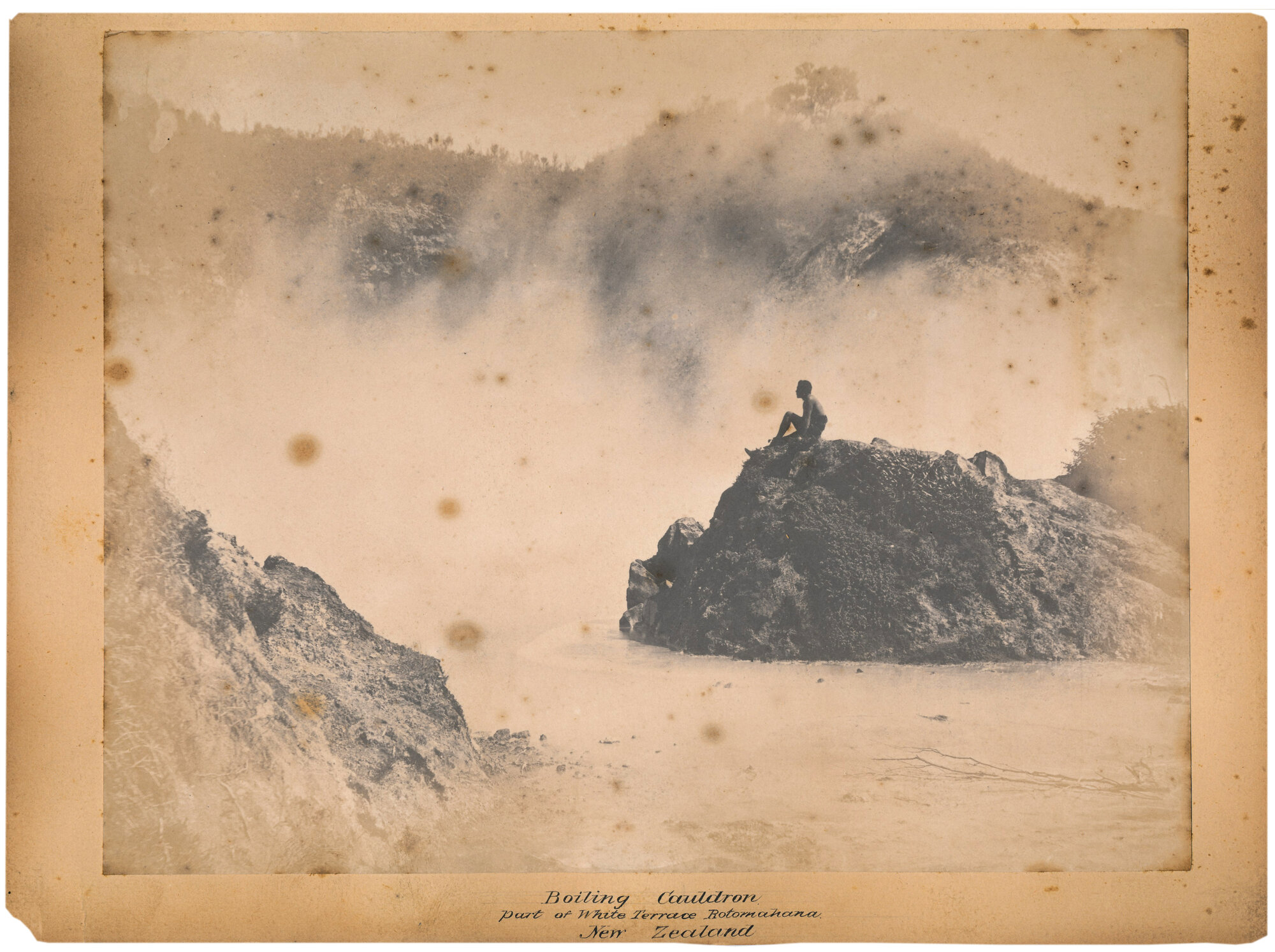 Boiling Cauldron; Part of White Terrace, Circa 1875 