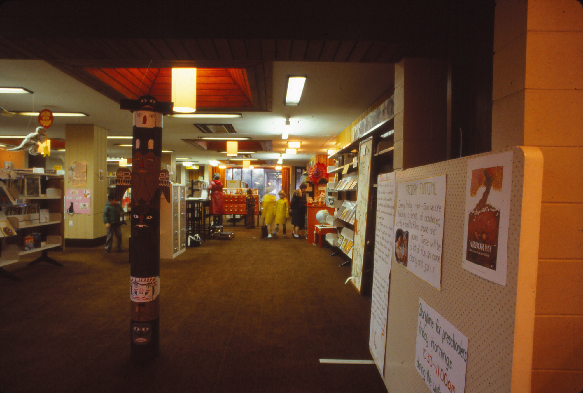 Library 4; Interior; children's section, circa 1980s