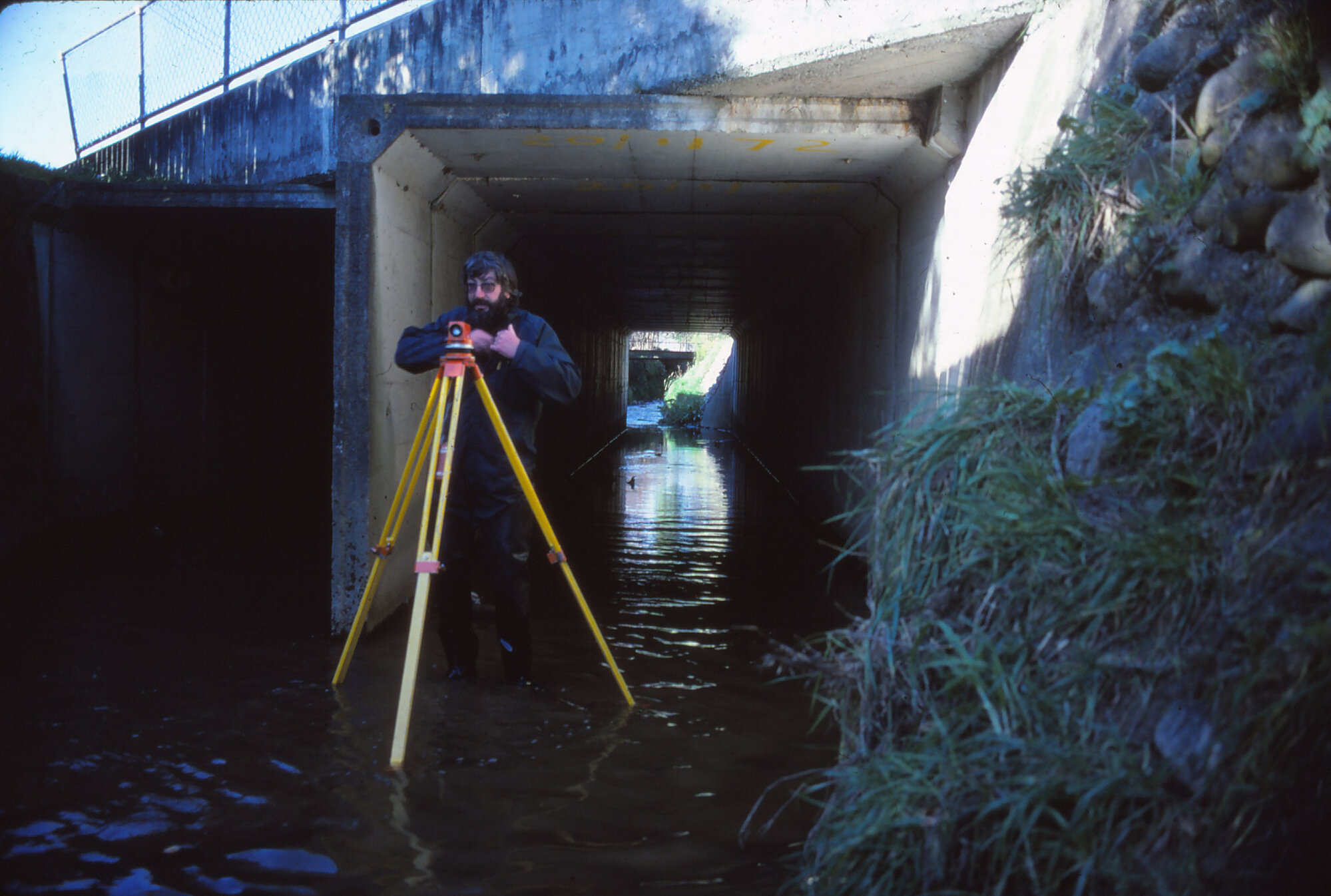 Upper Hutt City Council; Brian Shears with Dumpy Level; Circa 1980s