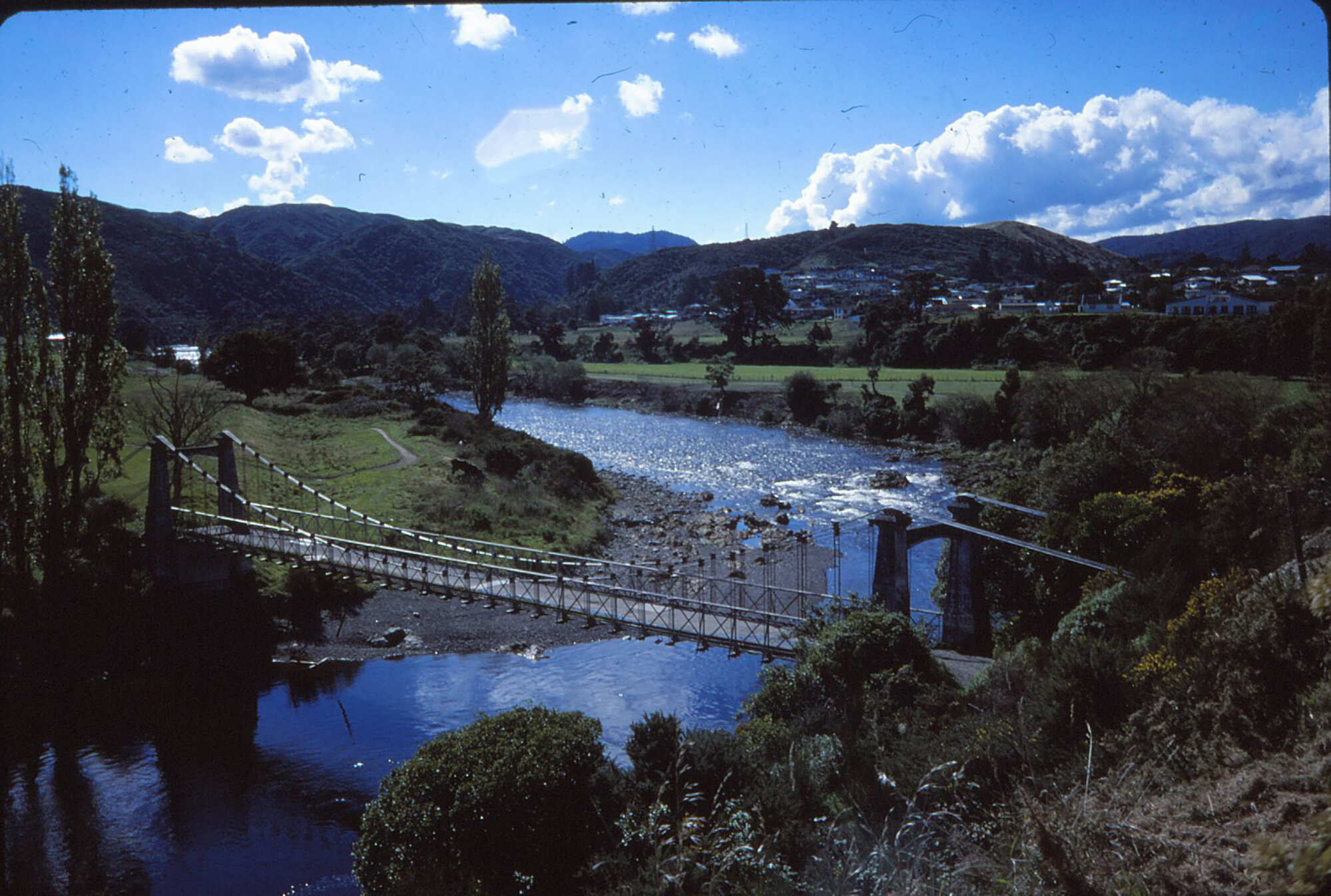 Maoribank suspension bridge; circa 1980s