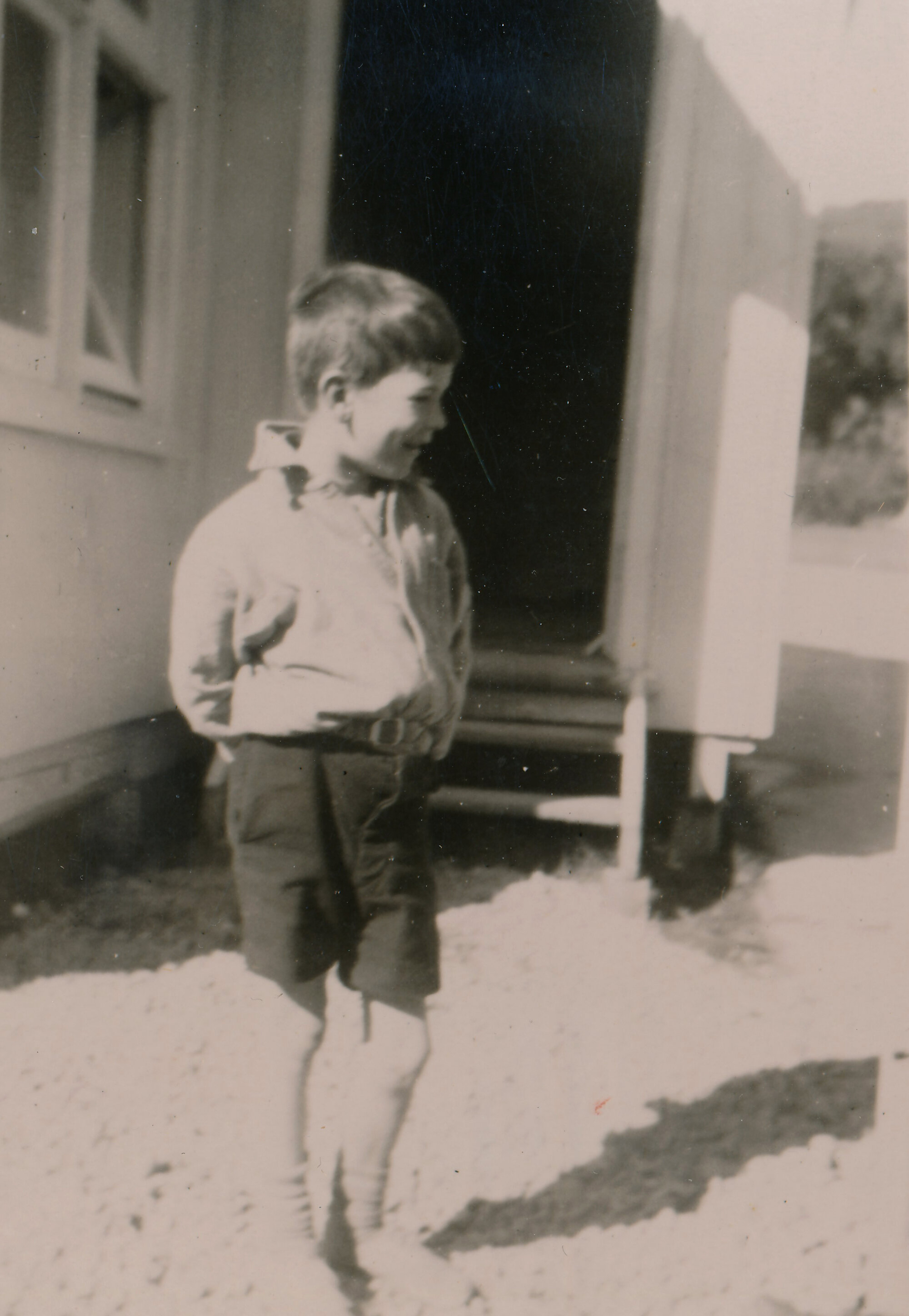 Te Marua School; Child Standing Outside Classroom; Circa 1955