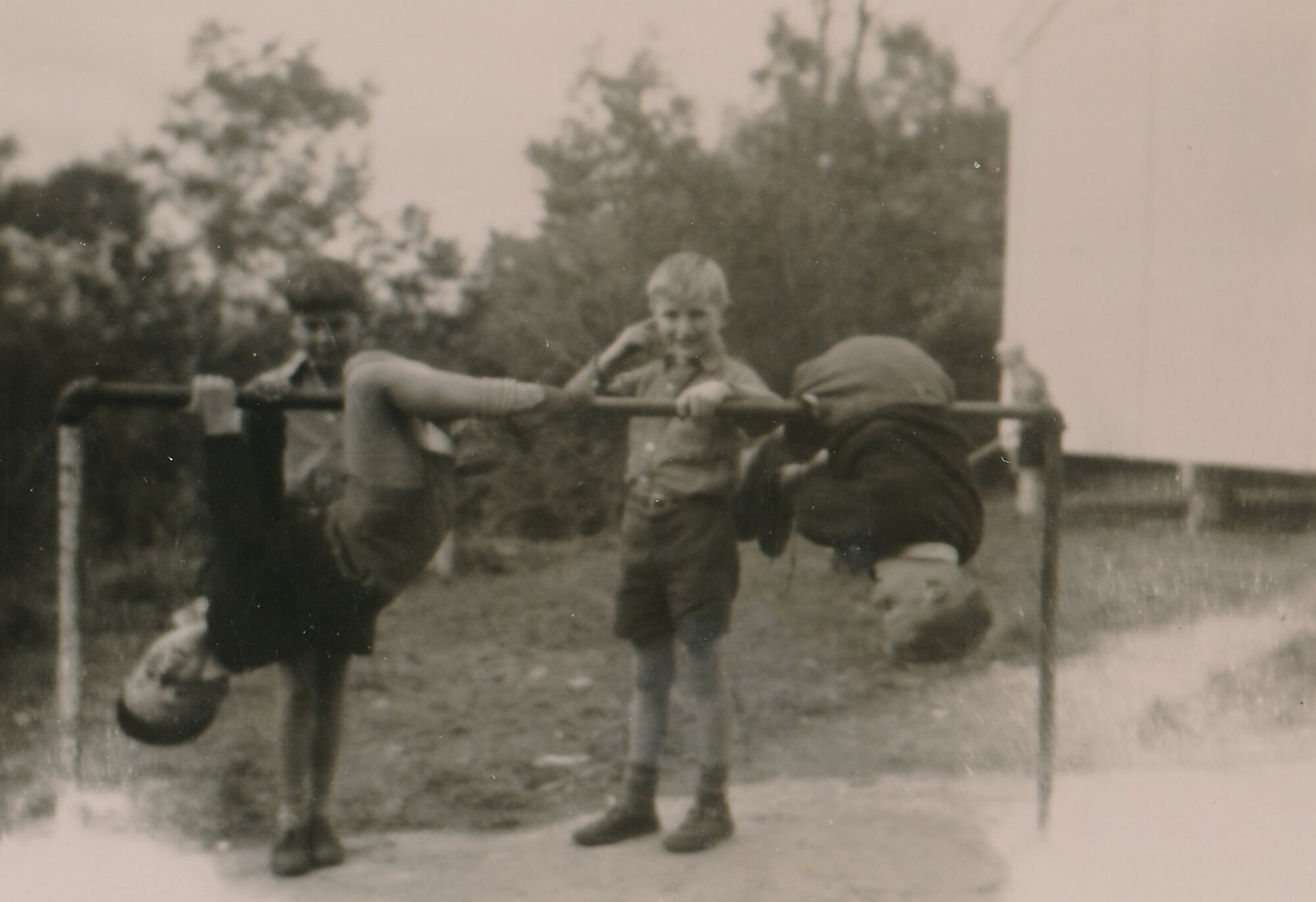 Te Marua School; children on Monkey Bars; Circa 1955