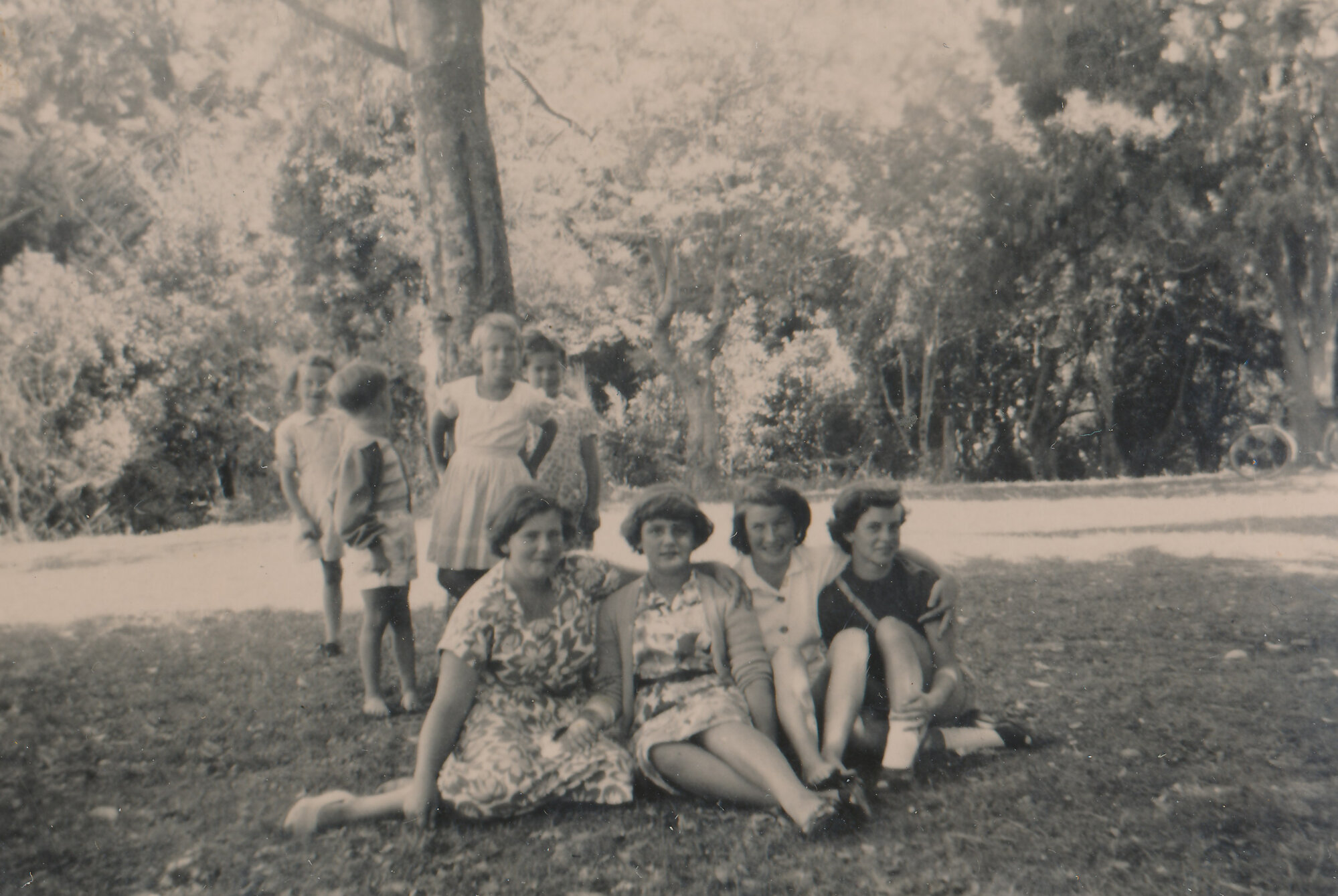 Te Marua School; Women and Children Outside; Circa 1955