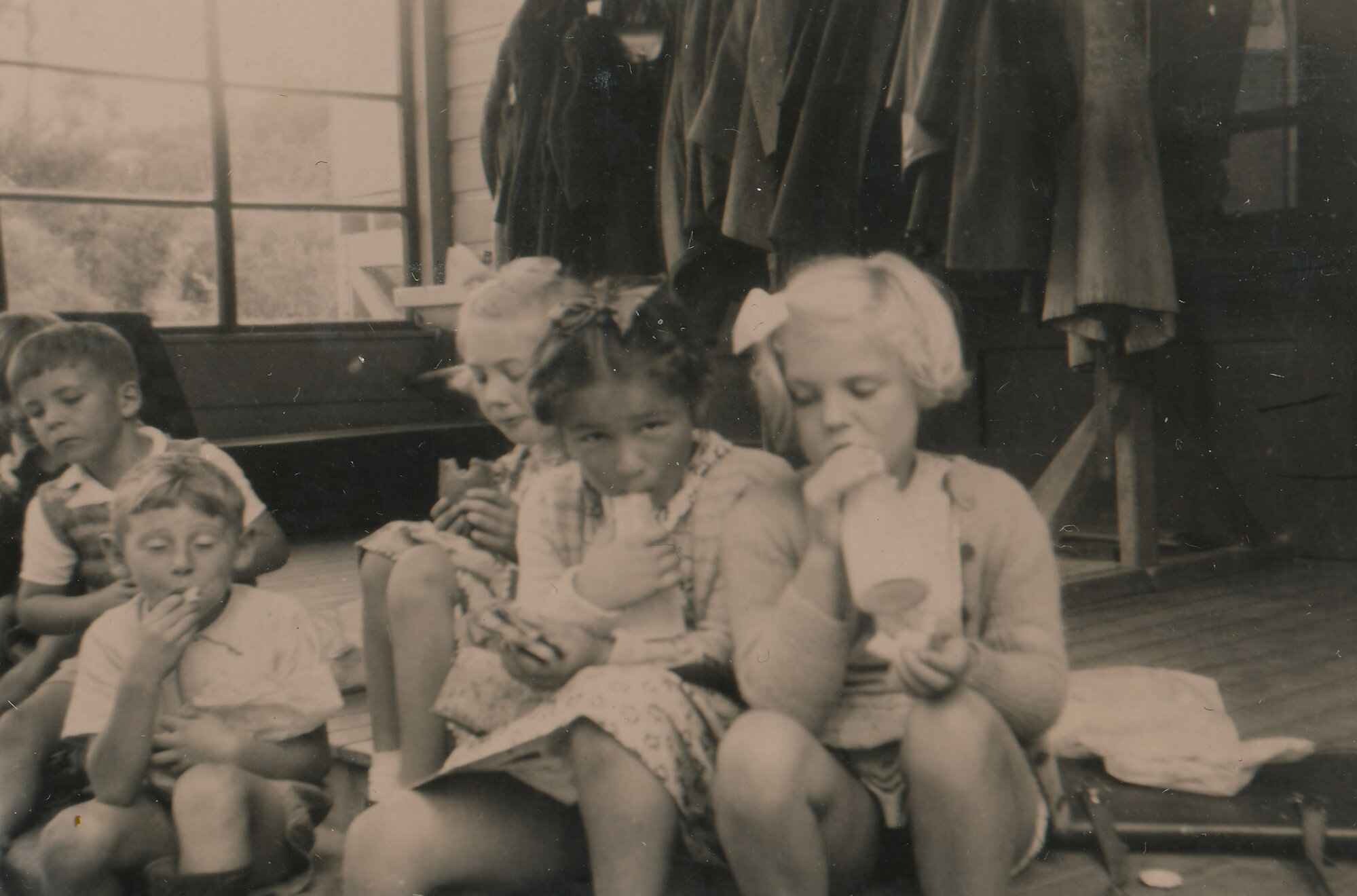 Te Marua School; children Drinking Milk.; Circa 1955