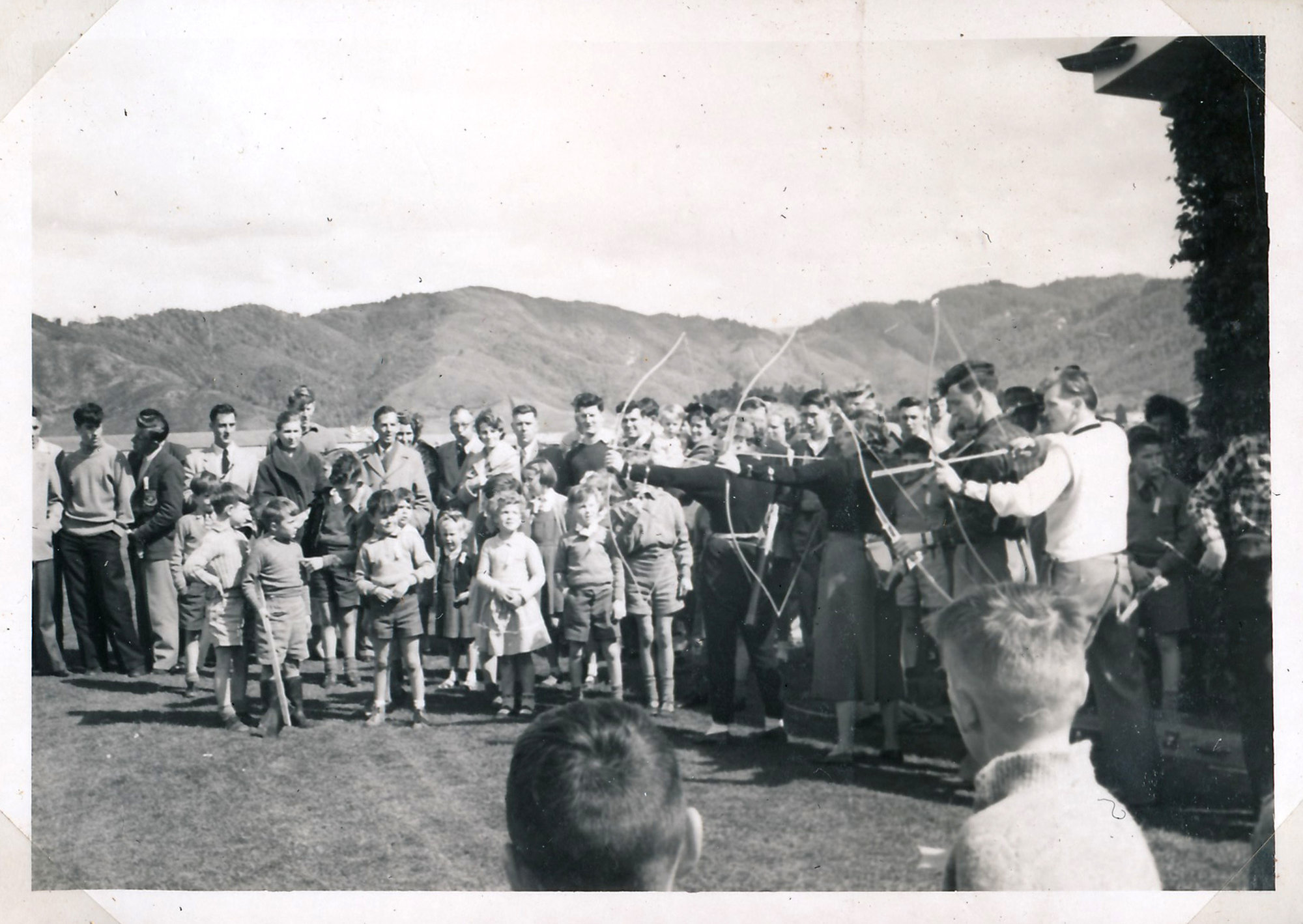 Y.M.C.A Photograph Album; Page 37; Archery Demonstration 