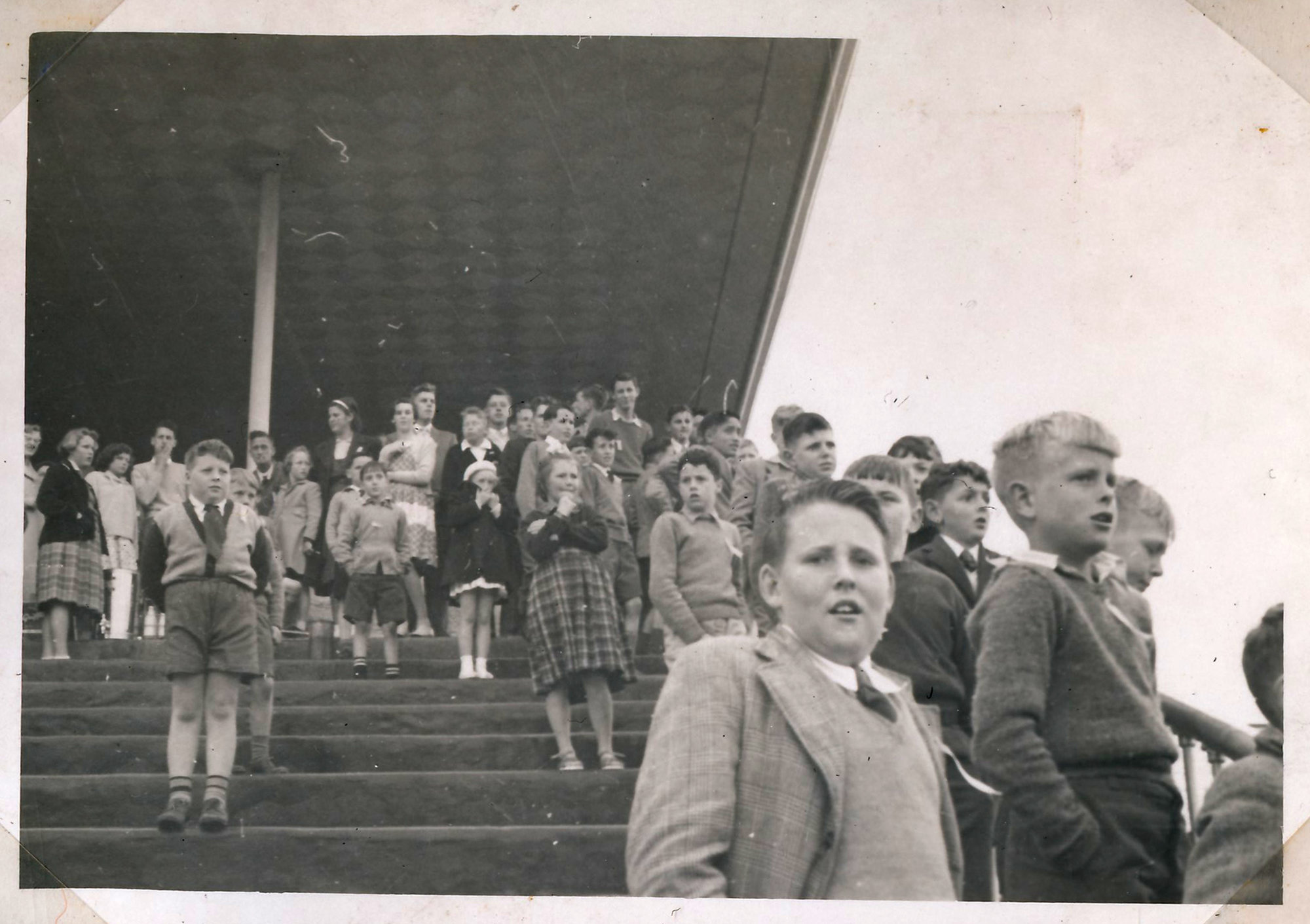 Y.M.C.A Photograph Album; Page 40: Children Waiting for a Lolly Scramble