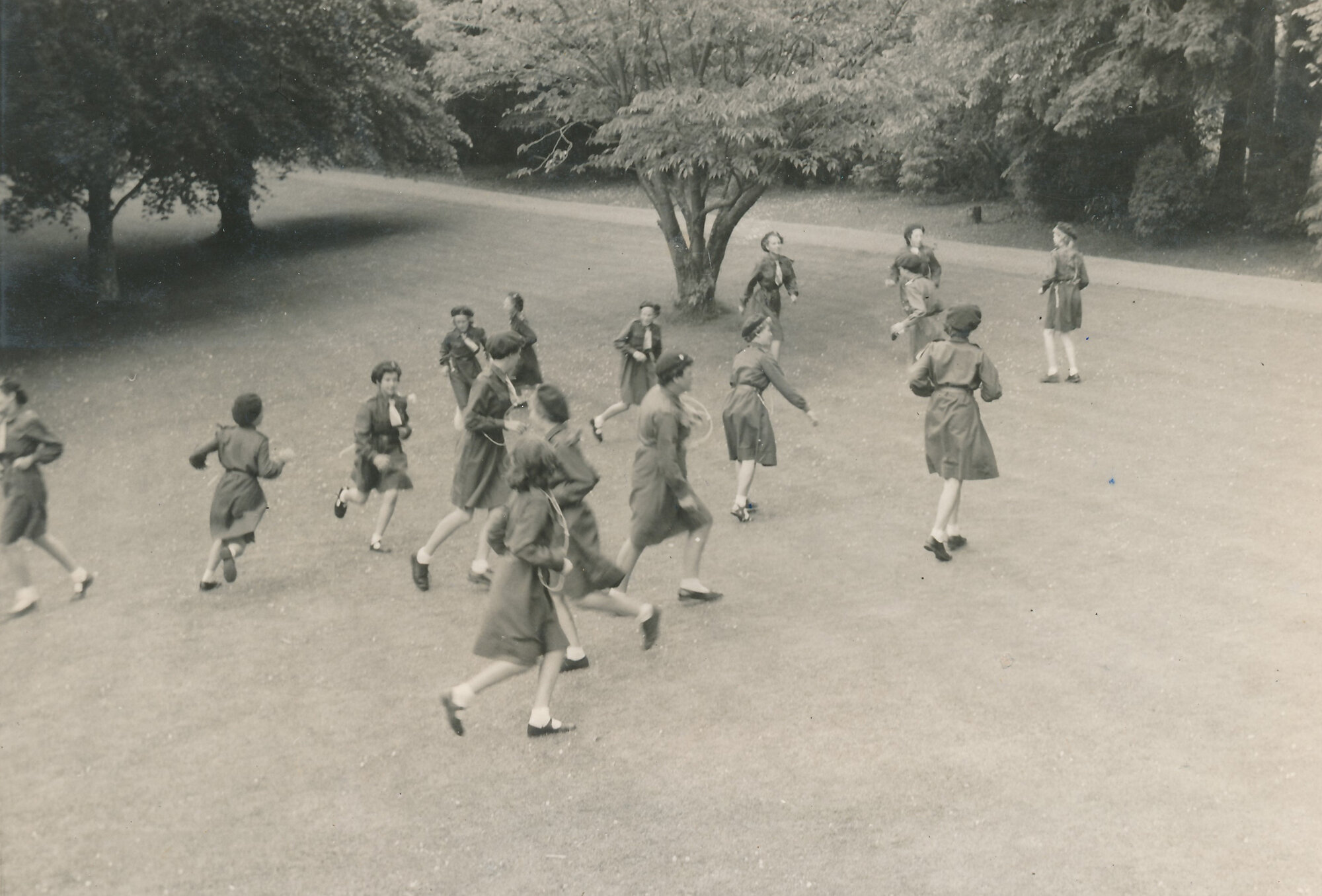 Girl Guides; First Silverstream Company; Game of "Freeze", December 1959