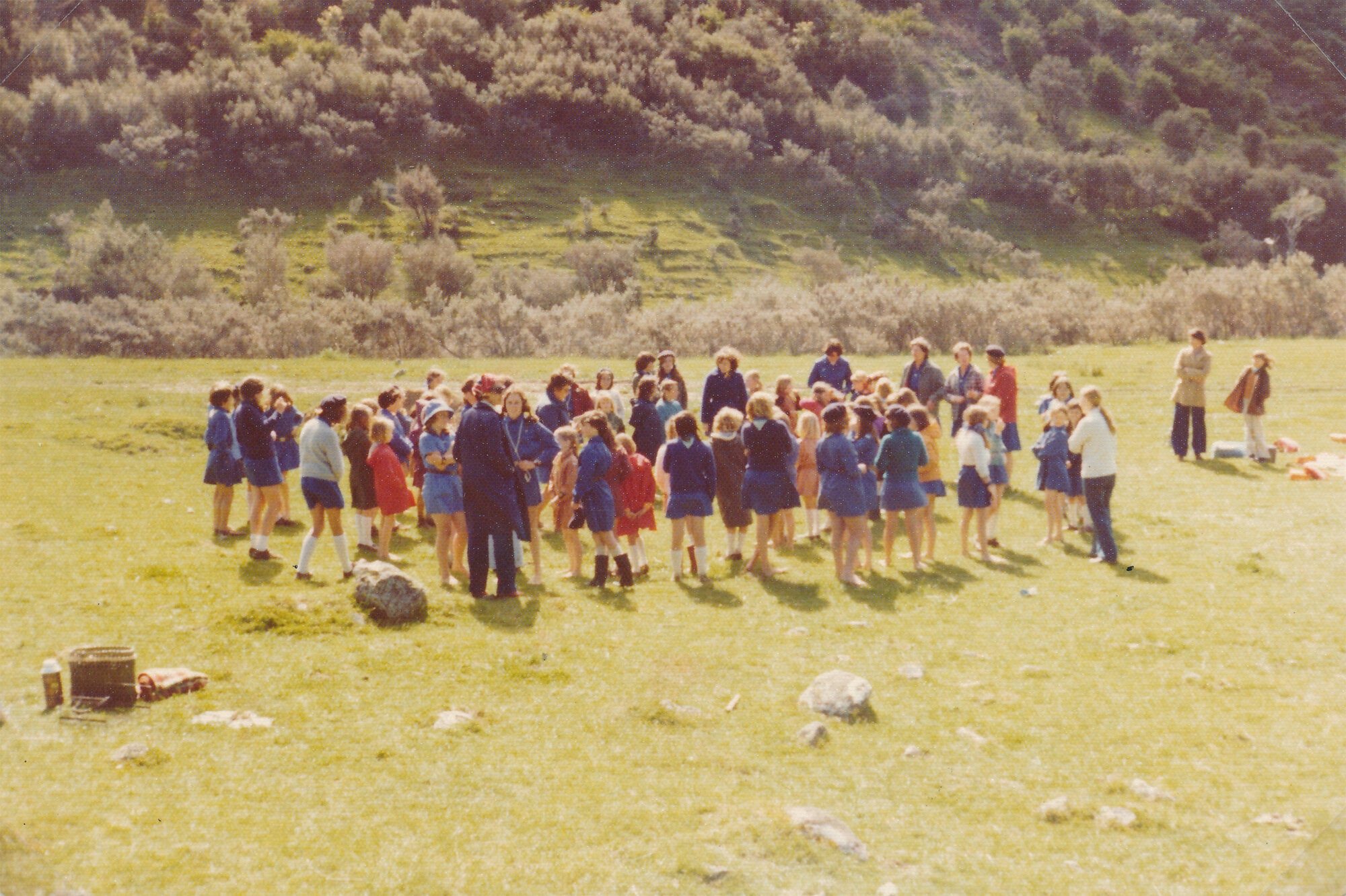Girl Guides; First Silverstream Company; District Day, Mear's Farm; November 1976