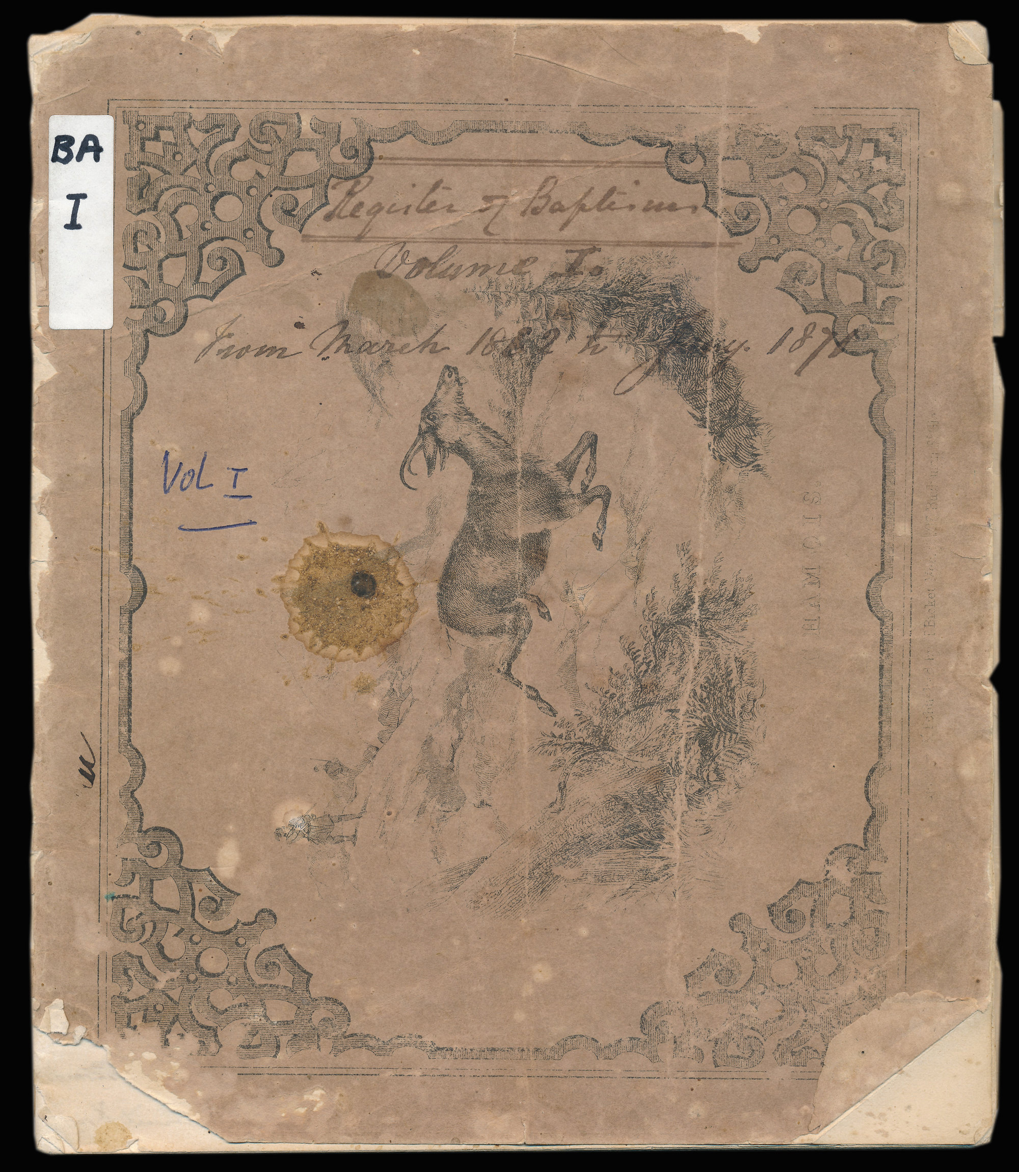 St John's Anglican Church, Trentham, Register of Baptisms, March 1862&ndash;July 1871