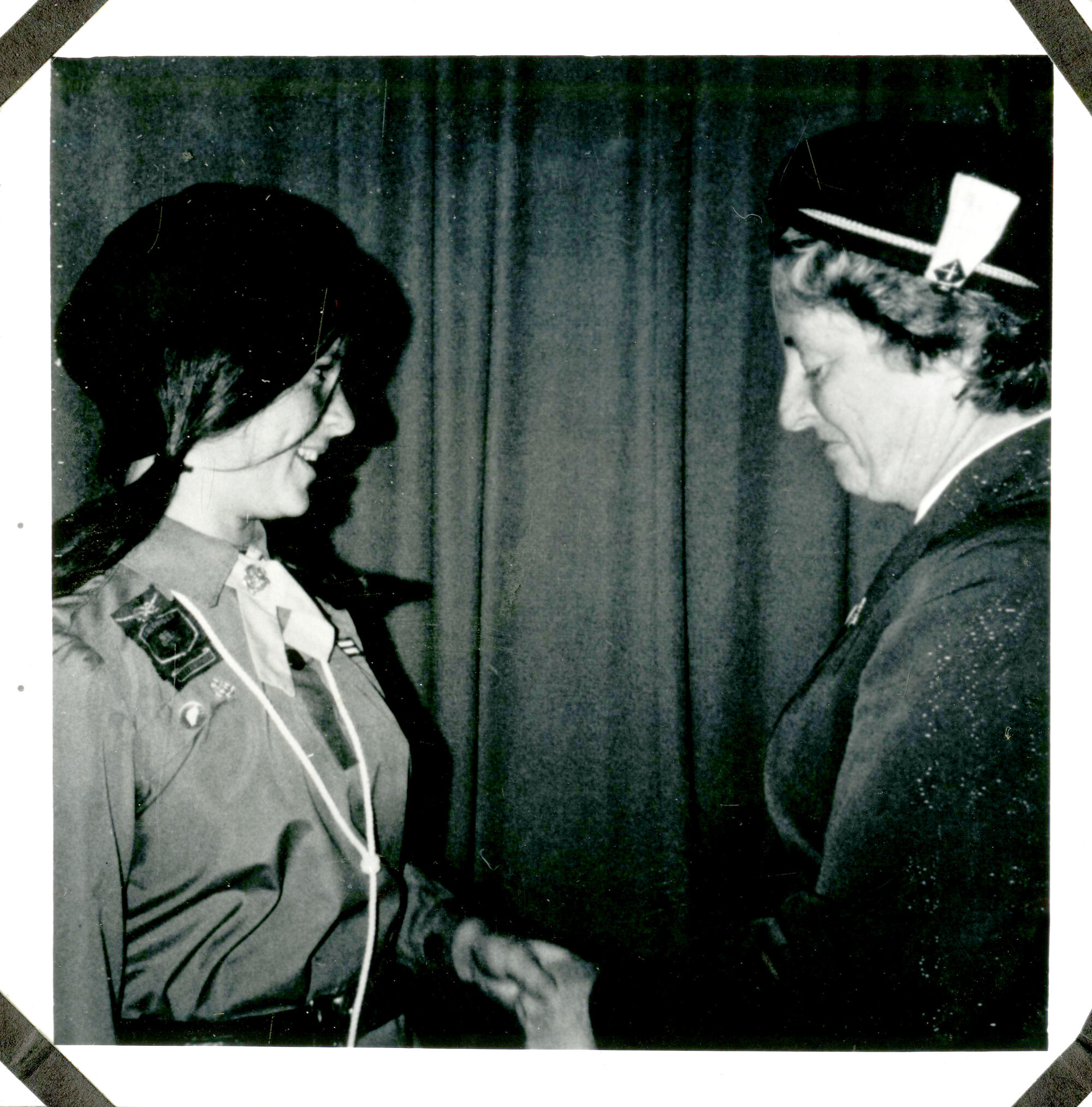 Girl Guides Upper Hutt Division; Presentation of Chief Commissioners Badge; 1974