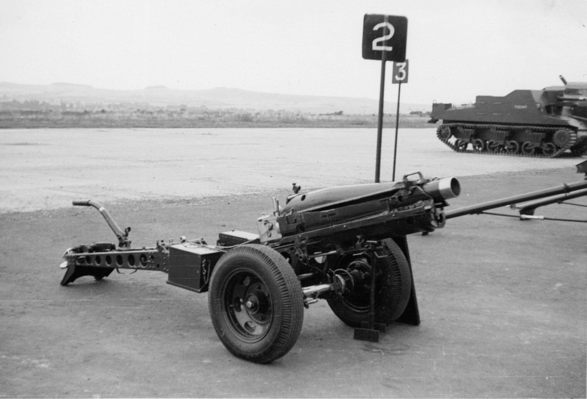 Royal School of Artillery, Larkhill; gun park; 75mm pack howitzer. [P1-383-1843]