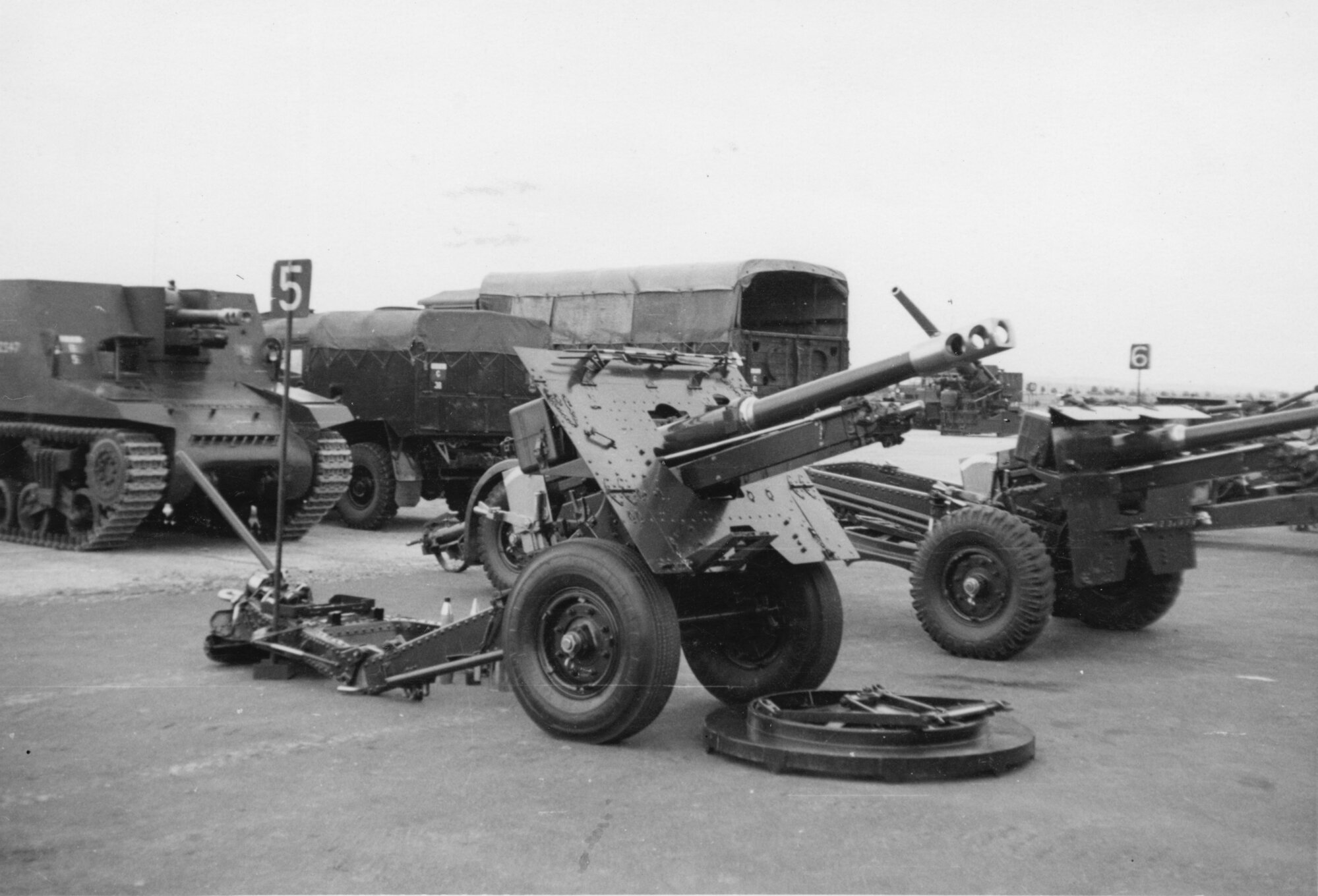 Royal School of Artillery, Larkhill; gun park. [P1-385-1845]
