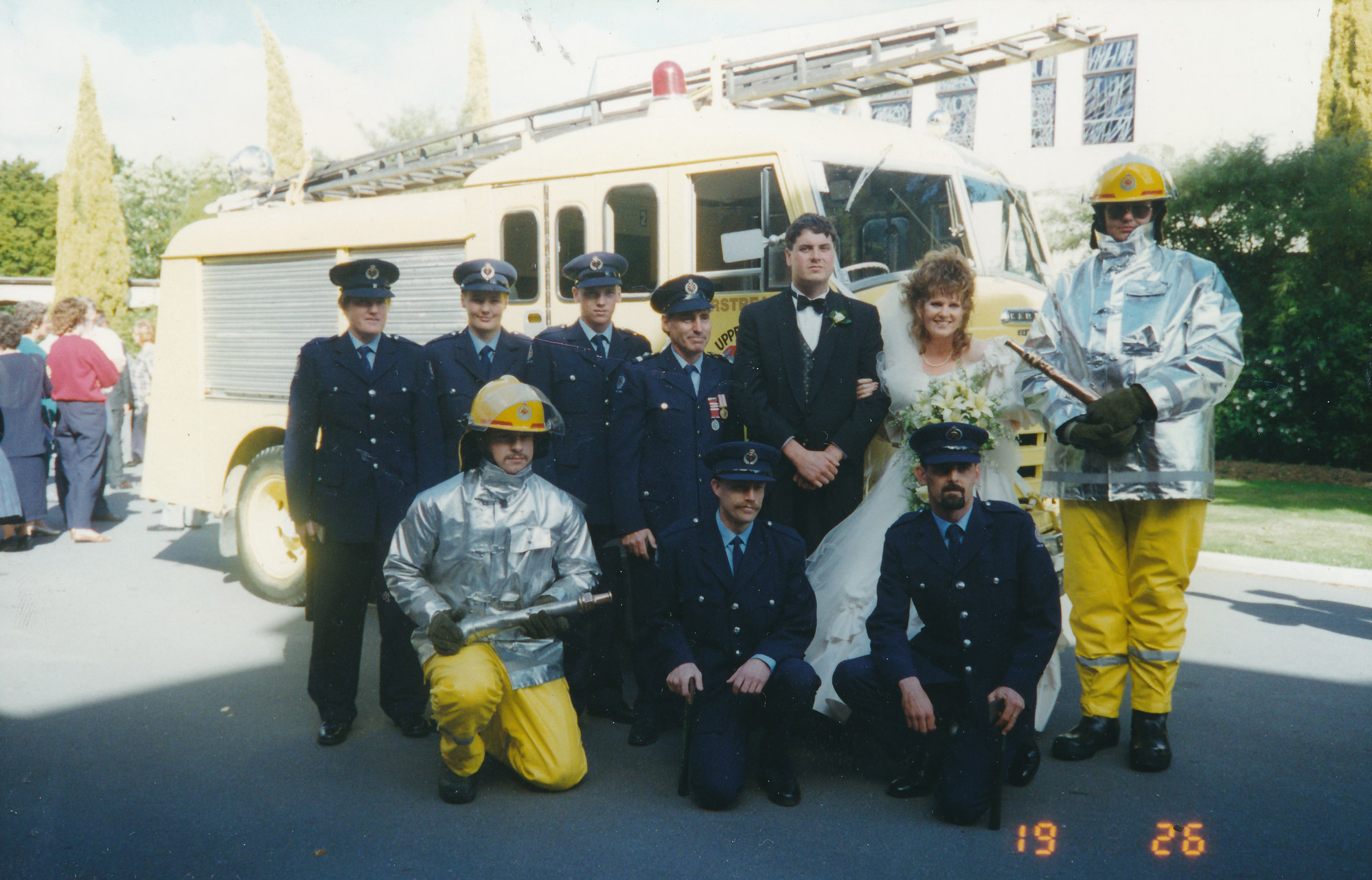 Silverstream Volunteer Fire Brigade; wedding; Craig and Joanne Prince, January 1996