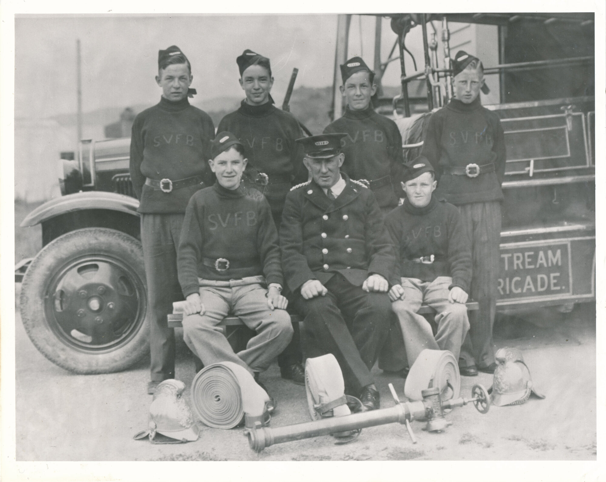 Silverstream Volunteer Fire Brigade group; Junior Brigade 1940