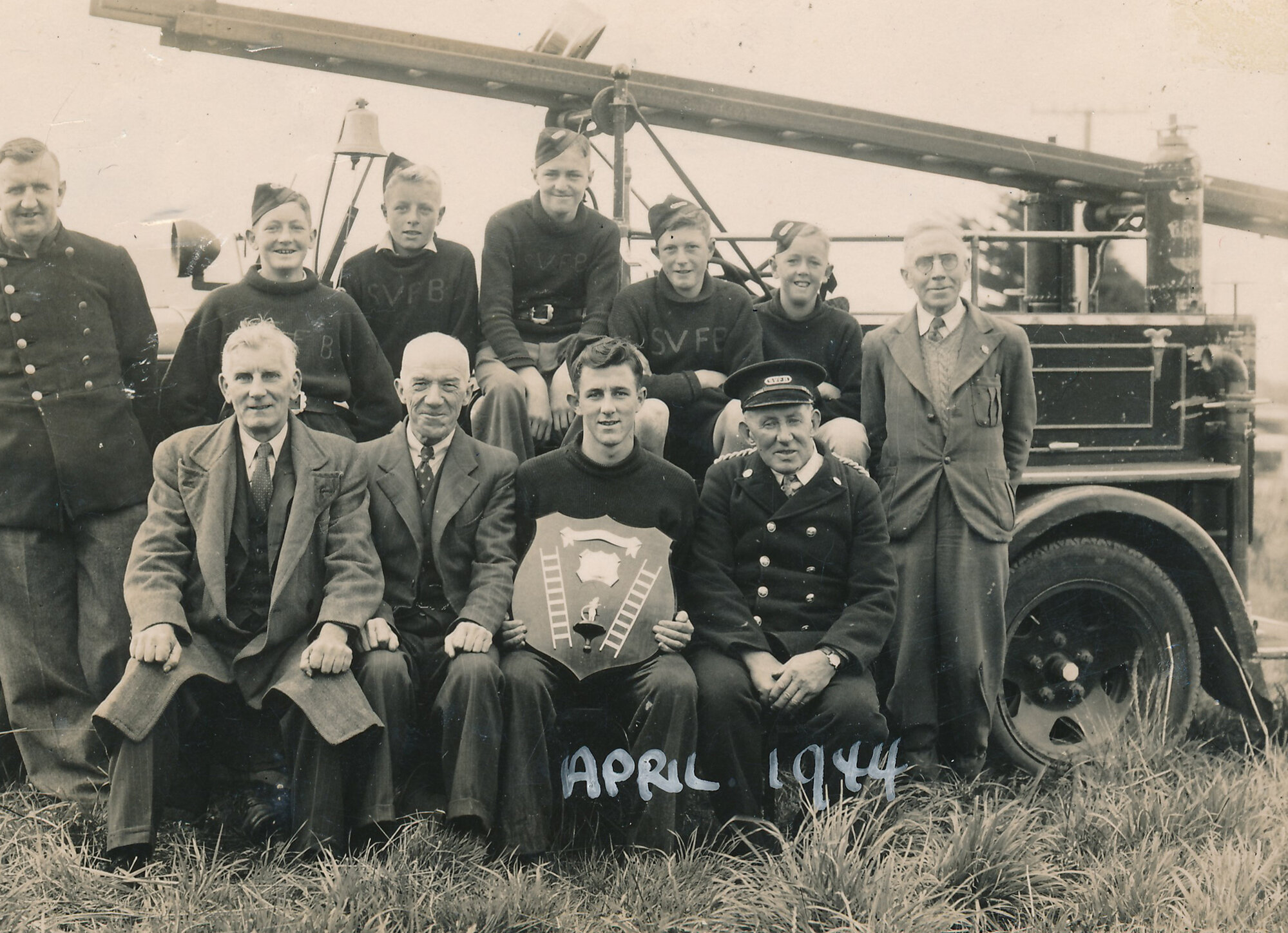 Silverstream Volunteer Fire Brigade group; Junior Brigade 1944, April