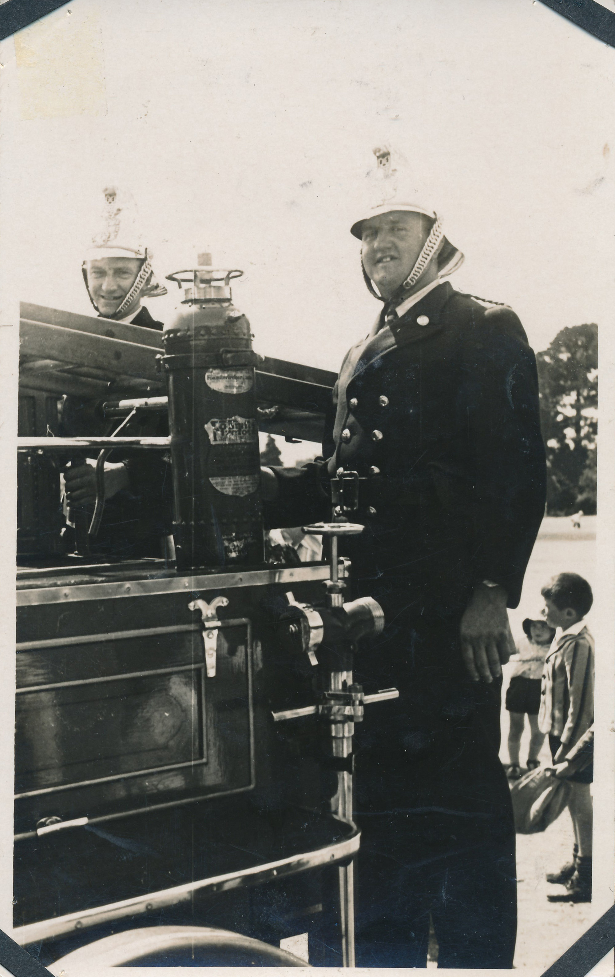 Silverstream Volunteer Fire Brigade; Chief George Holcroft; Clem Hannibal at rear