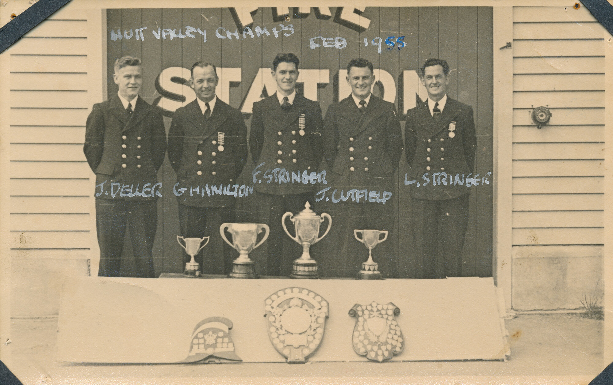 Silverstream Volunteer Fire Brigade; competitions; 1955 after winning their first Hutt Valley Champs; 1955