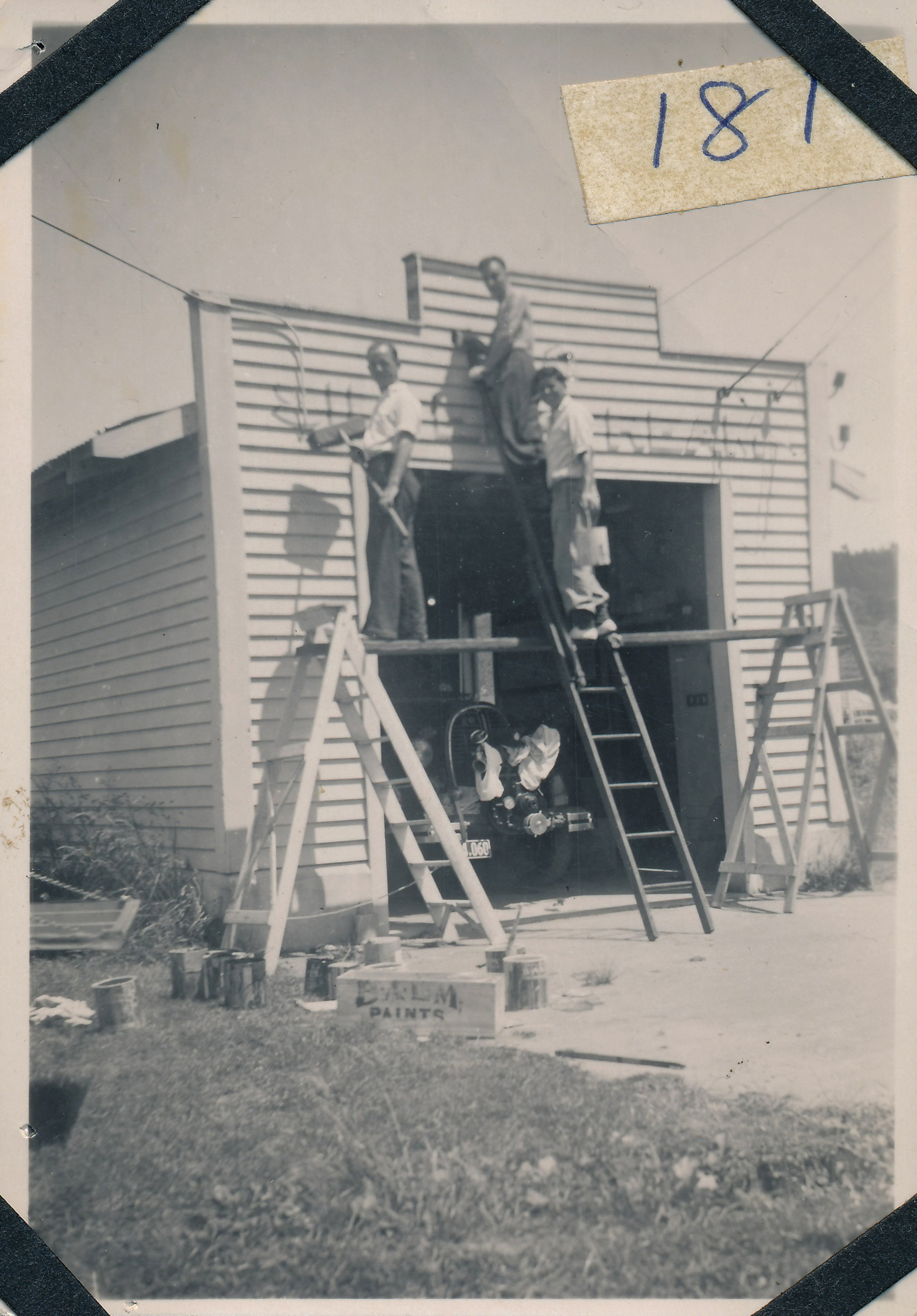 Silverstream Volunteer Fire Brigade building 1; painting the fire station