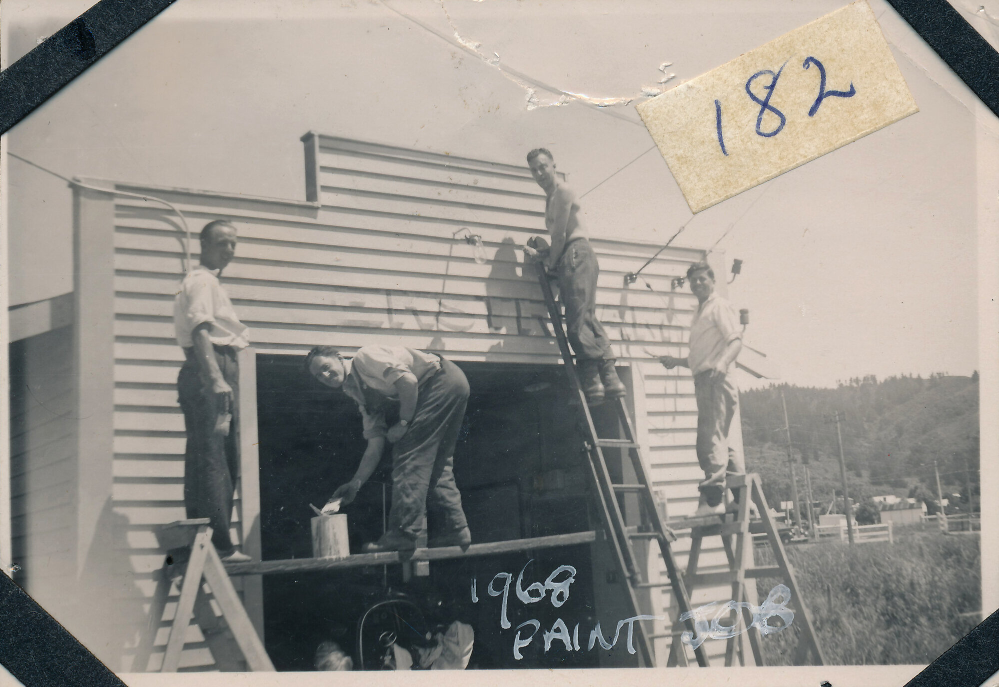 Silverstream Volunteer Fire Brigade building 1; painting the fire station