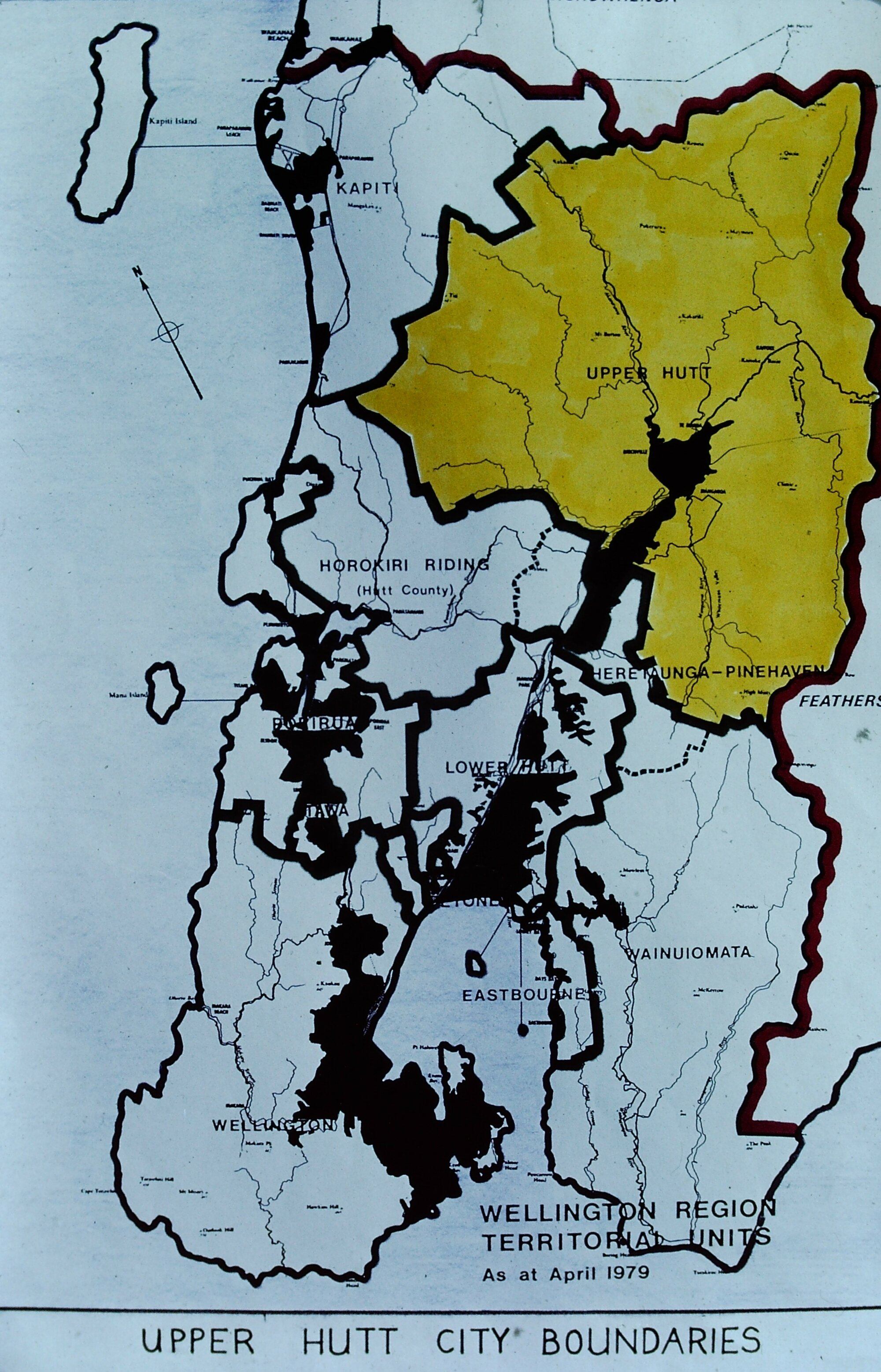Wellington regional boundaries, April 1979