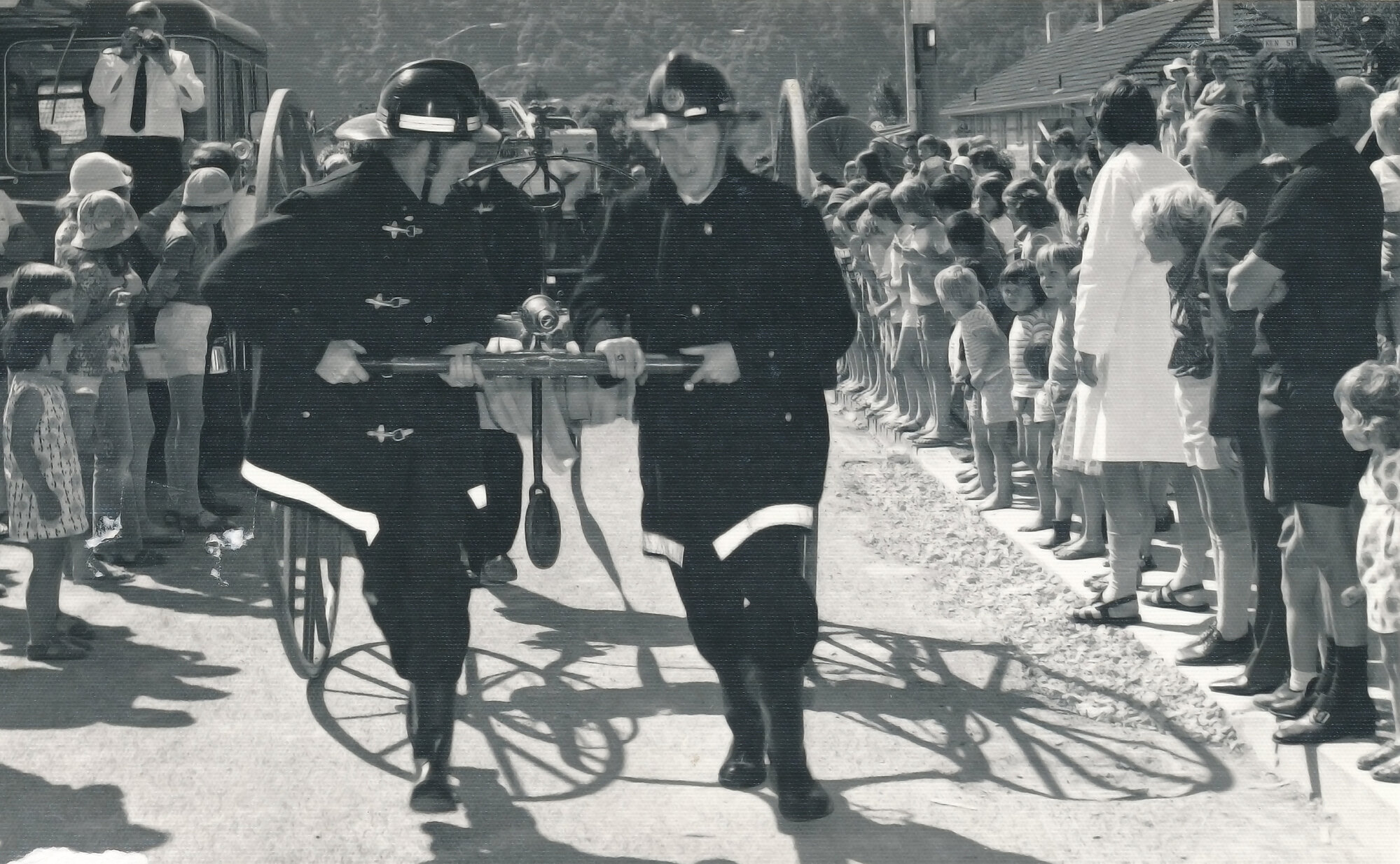 Silverstream Volunteer Fire Brigade; new station opening; November 1974; Tony Carey and Alan Ward