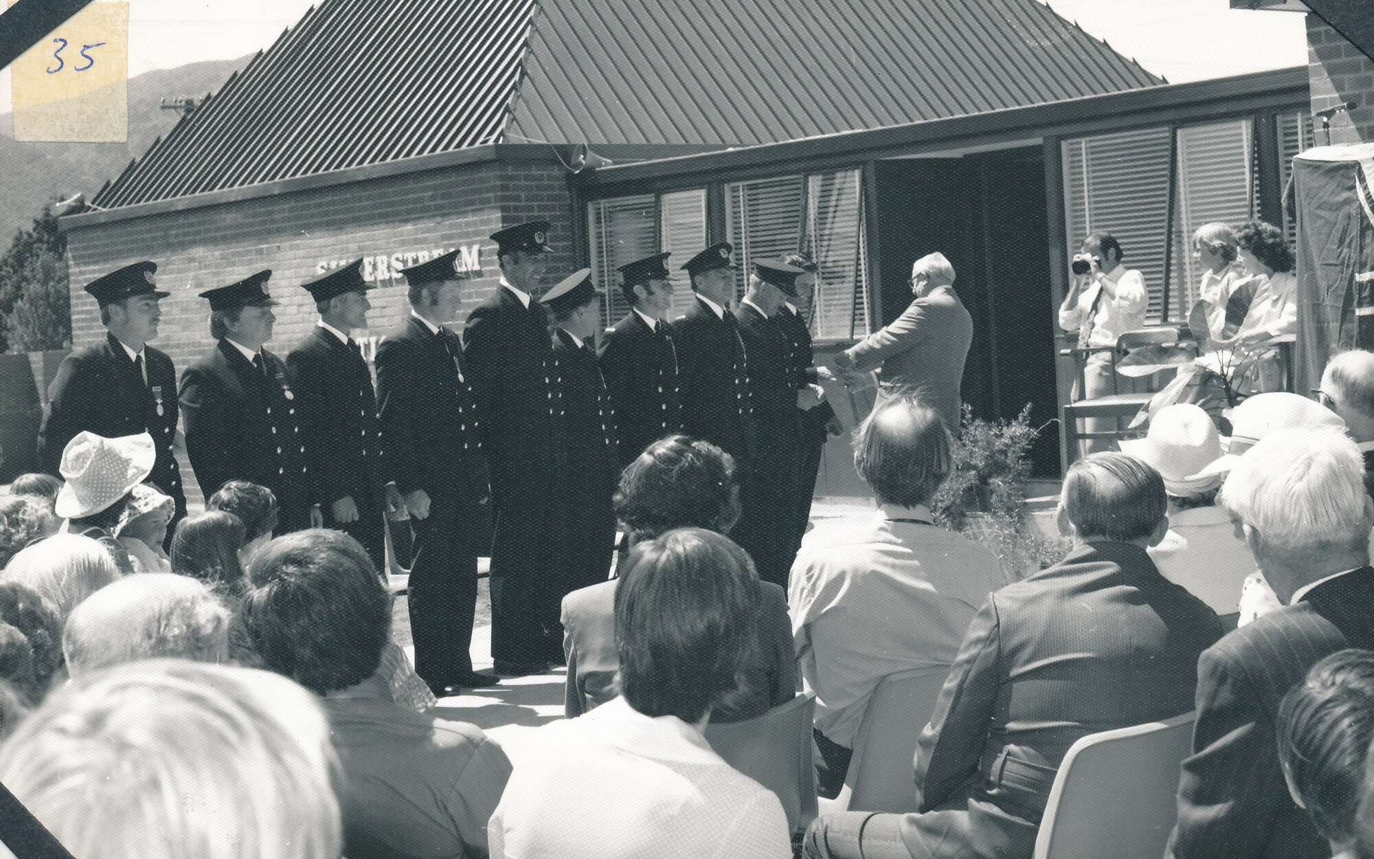 Silverstream Volunteer Fire Brigade; new station formal opening; November 1974; presentations