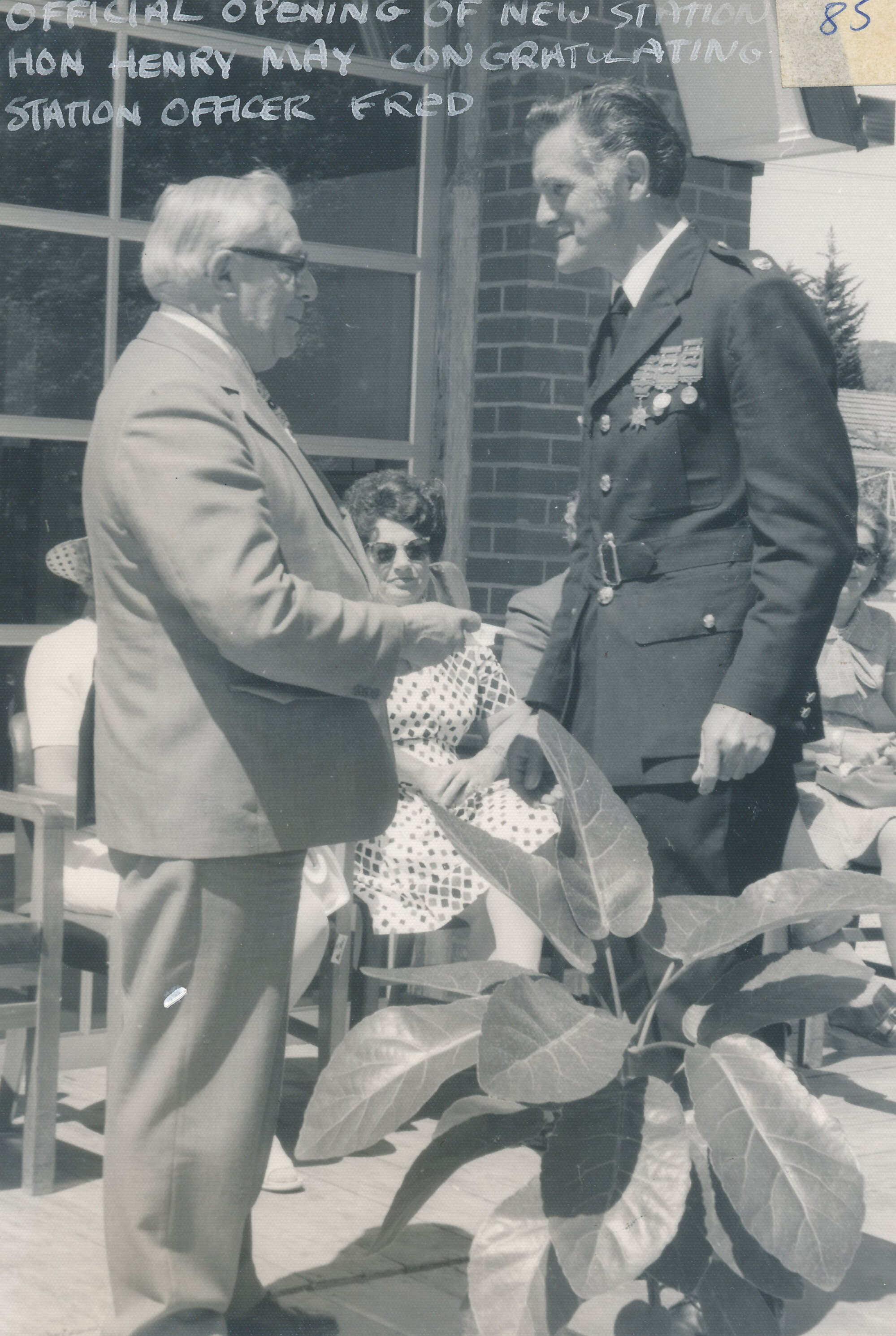Silverstream Volunteer Fire Brigade; new station formal opening; November 1974; presentation