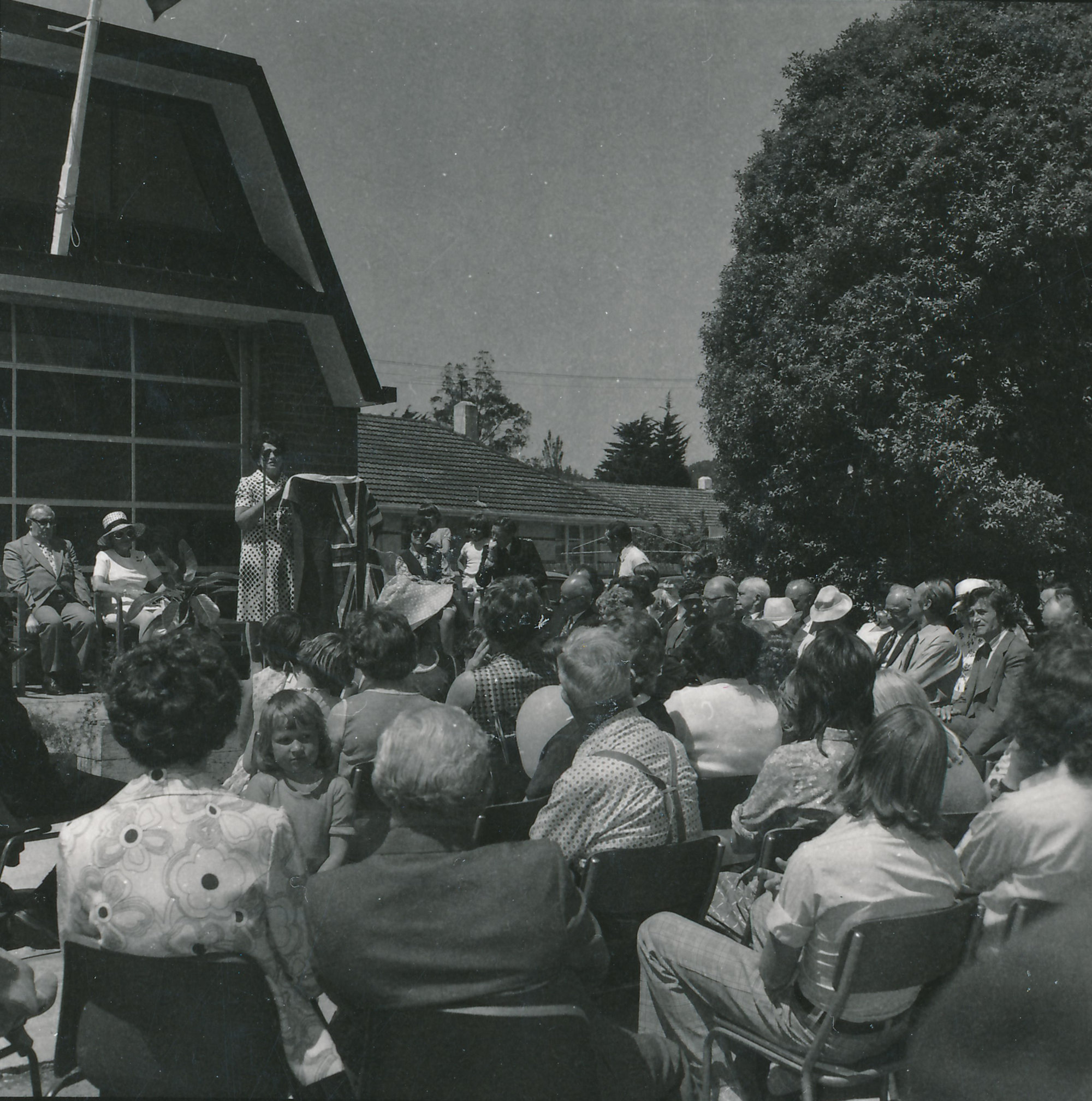 Silverstream Volunteer Fire Brigade; new station formal opening; November 1974; speaker Doris Nicholson, Mayor