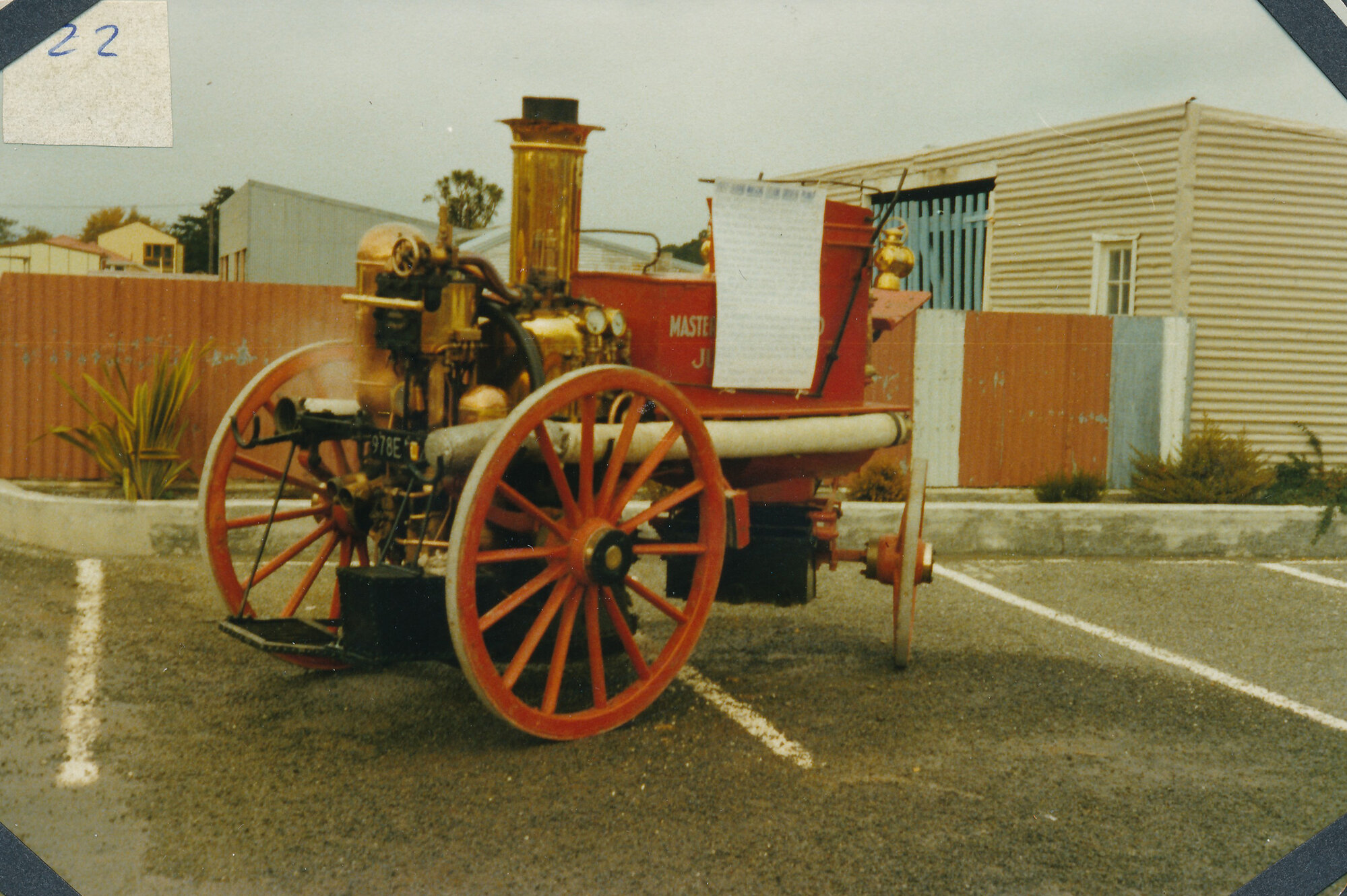 Silverstream Volunteer Fire Brigade, 1980; 50th anniversary celebration; display; steam-powered engine