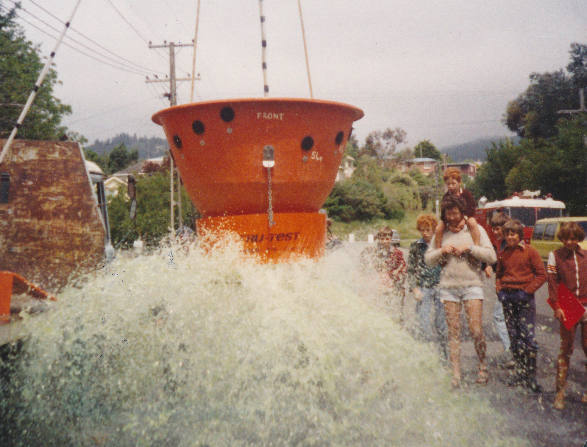 Silverstream Volunteer Fire Brigade, 1980; 50th anniversary celebration; display; monsoon bucket