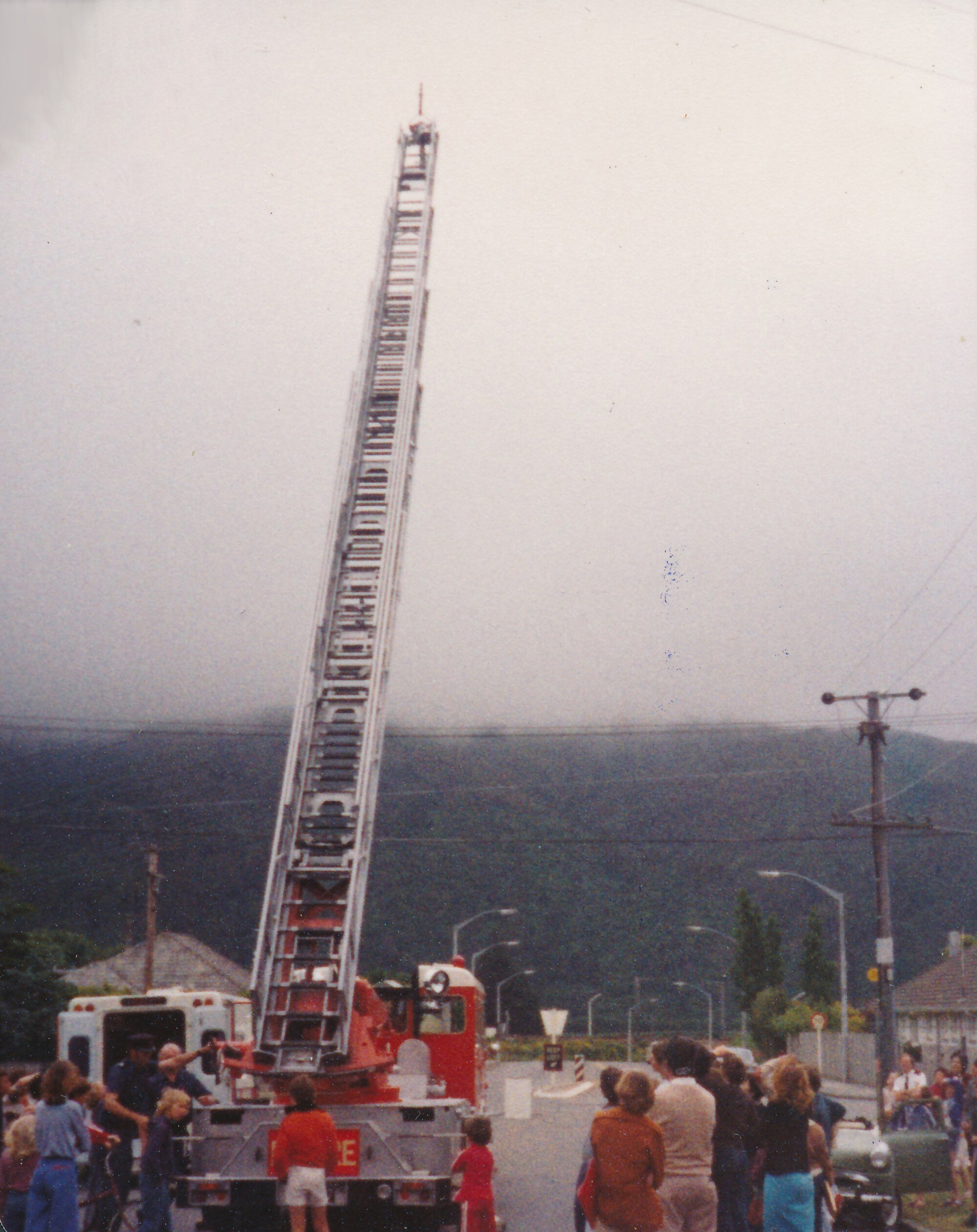 Silverstream Volunteer Fire Brigade, 1980; 50th anniversary celebration; display; turntable ladder