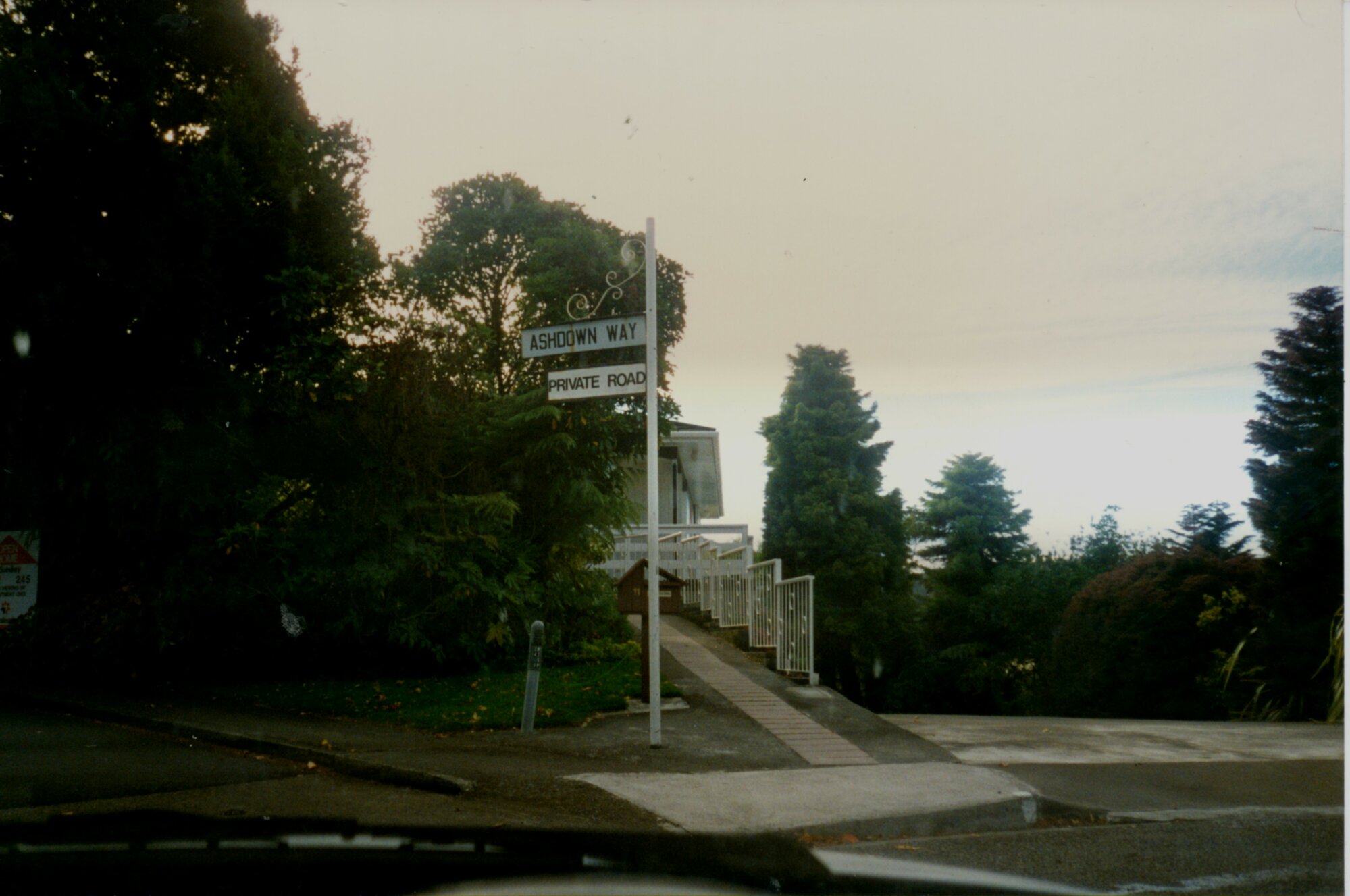 Redvers subdivision, eastern end of Chatsworth Road; street sign for Ashdown Way