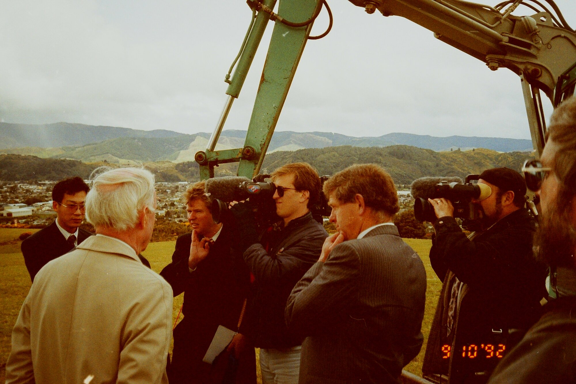Craig's Flat ground-breaking; Dennis Ryan, Rex Kirton and cameramen