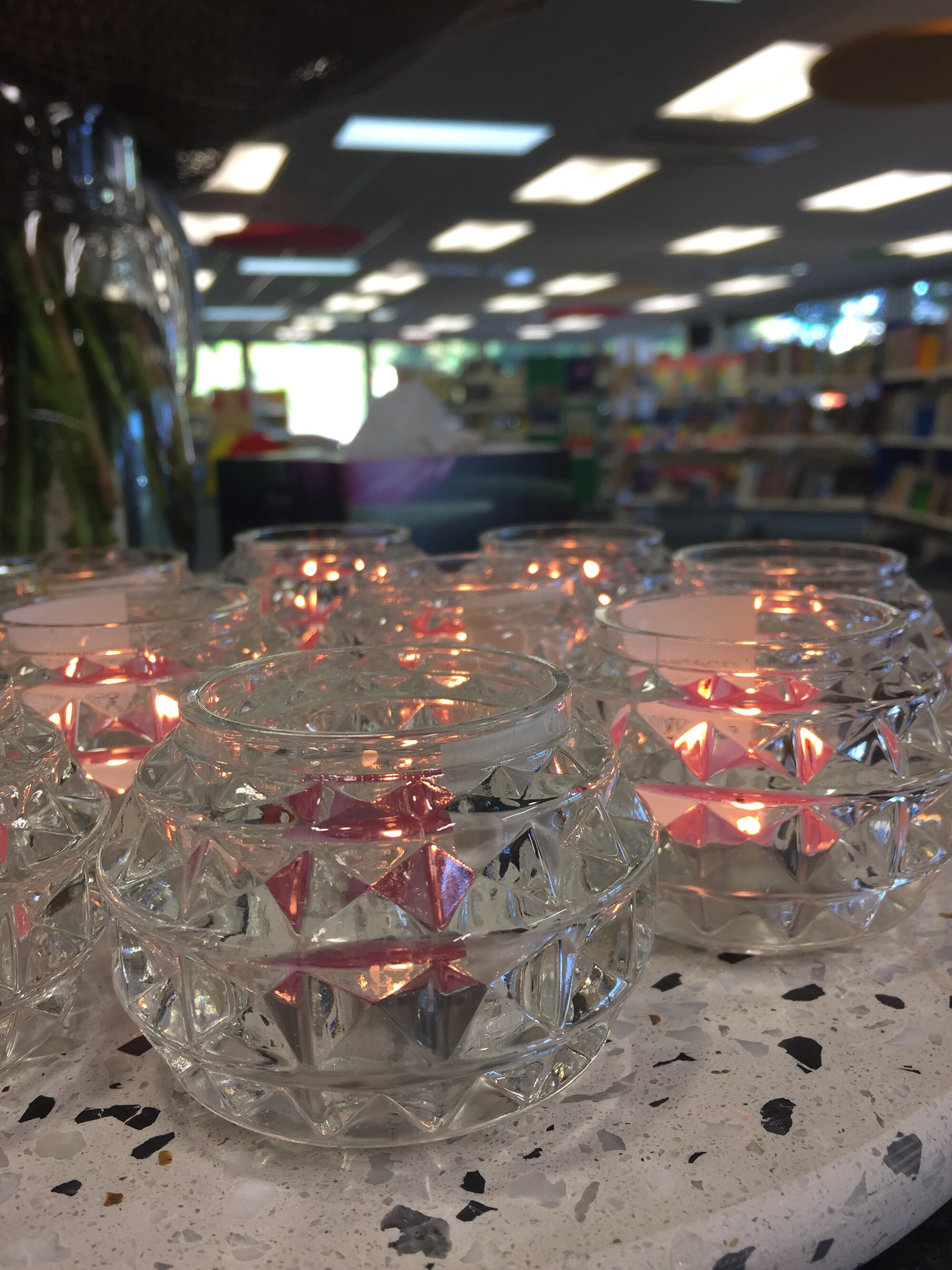 Remembrance candles for the victims of the Christchurch terror attack; 2019