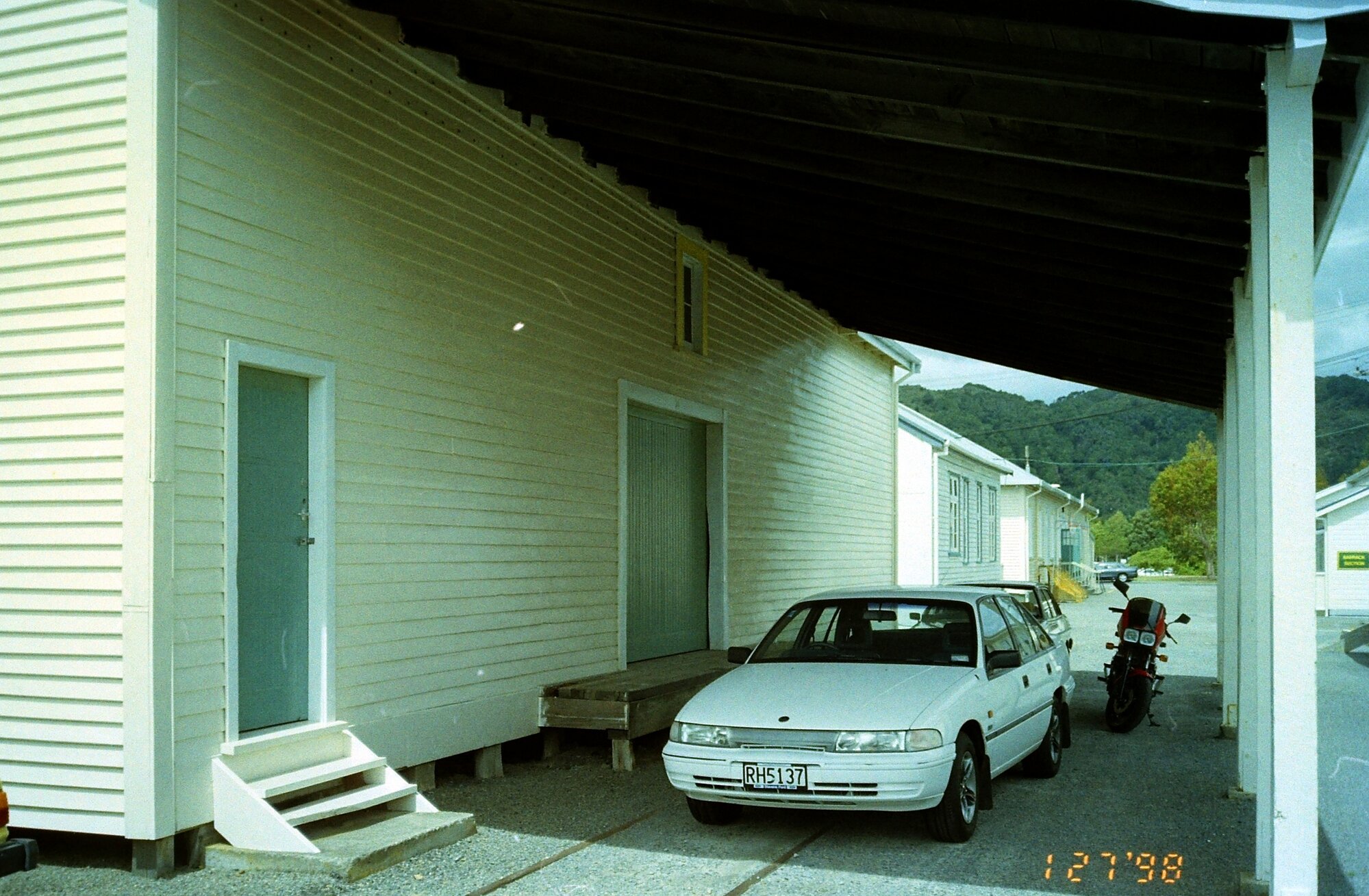 Trentham Camp building; unidentified wood-and-corrugated-iron store