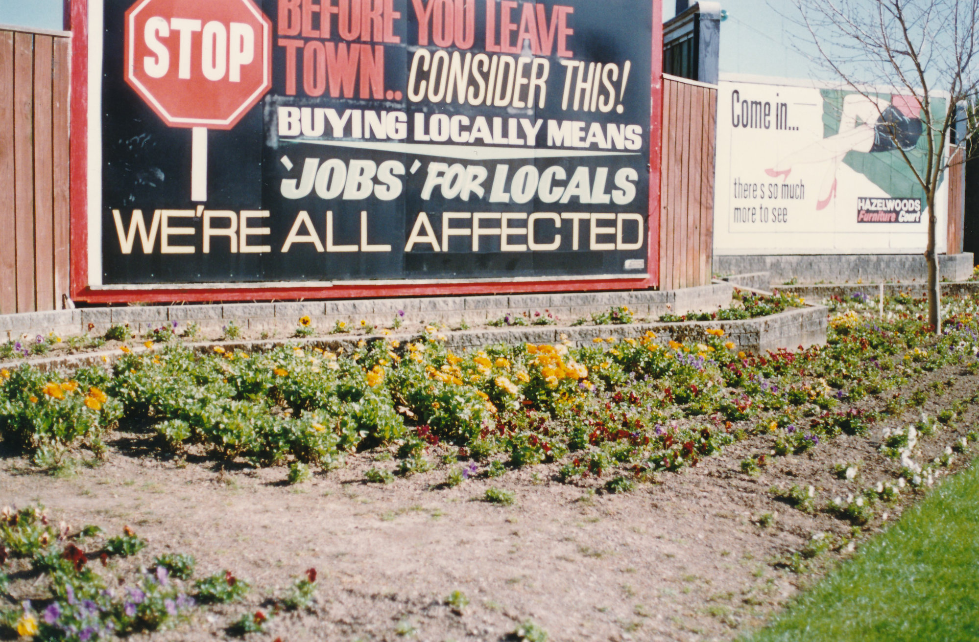 "Buying Locally" billboard; ca 1990s