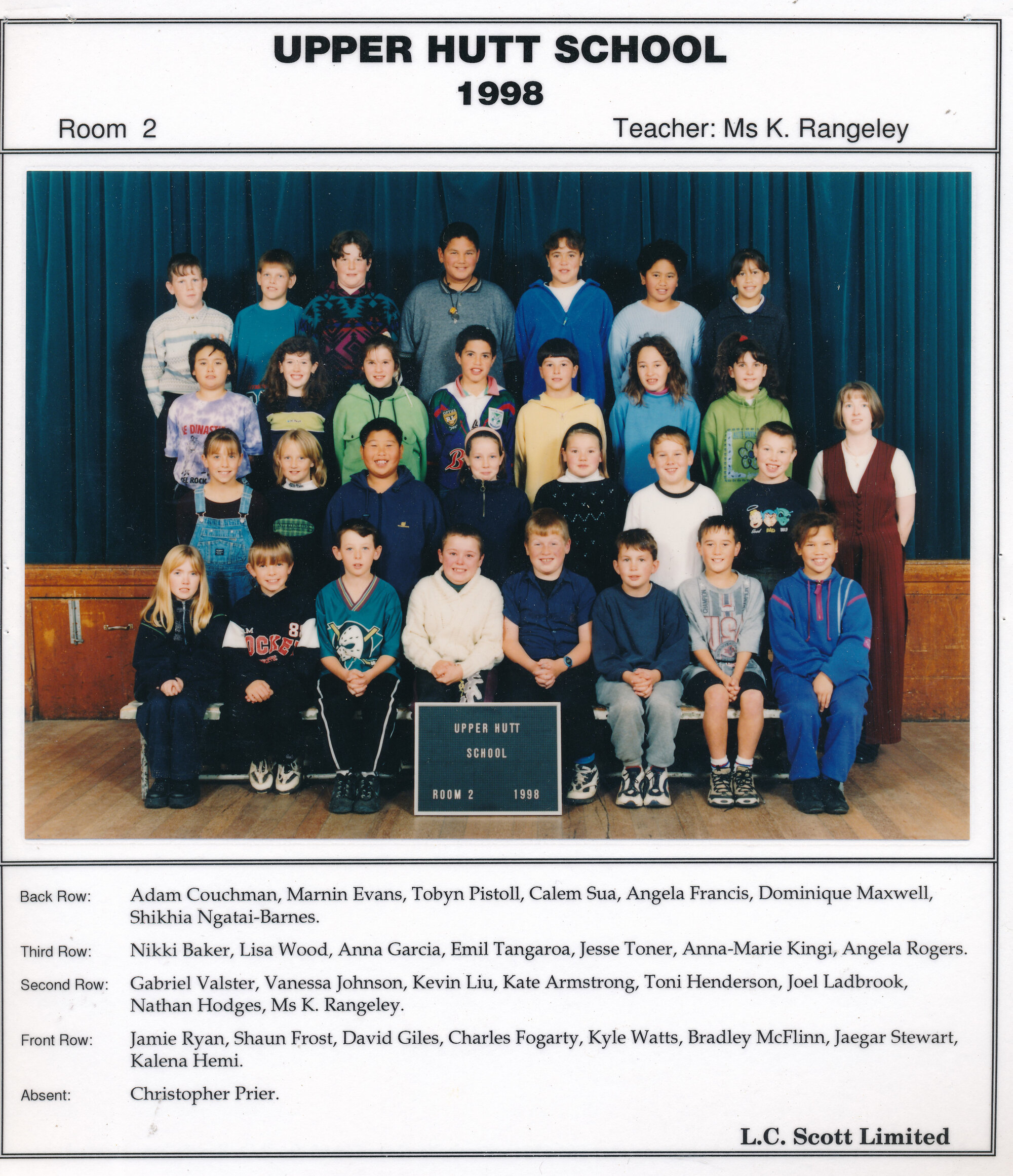 Upper Hutt School, Room 2; 1998