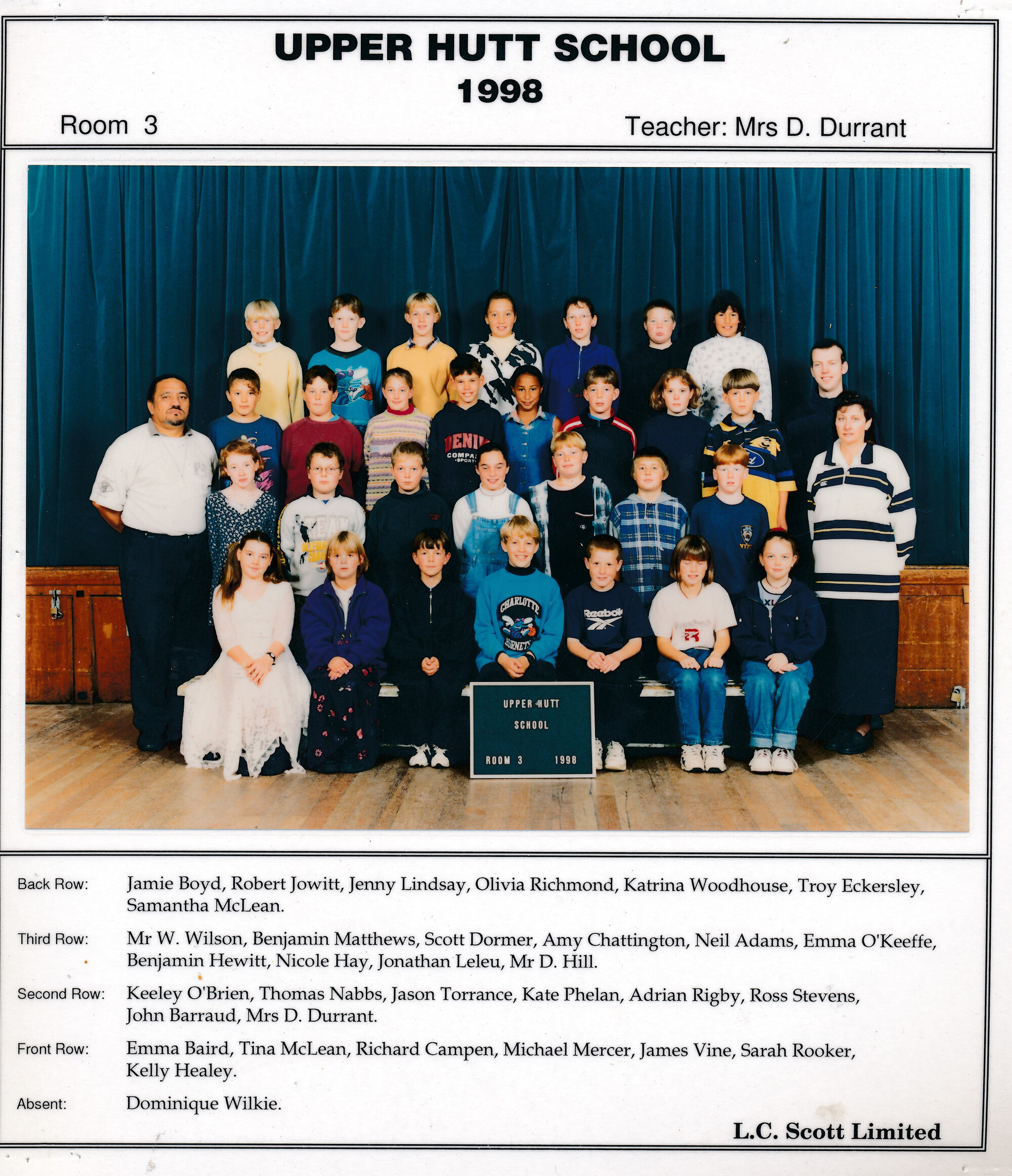 Upper Hutt School, Room 3; 1998